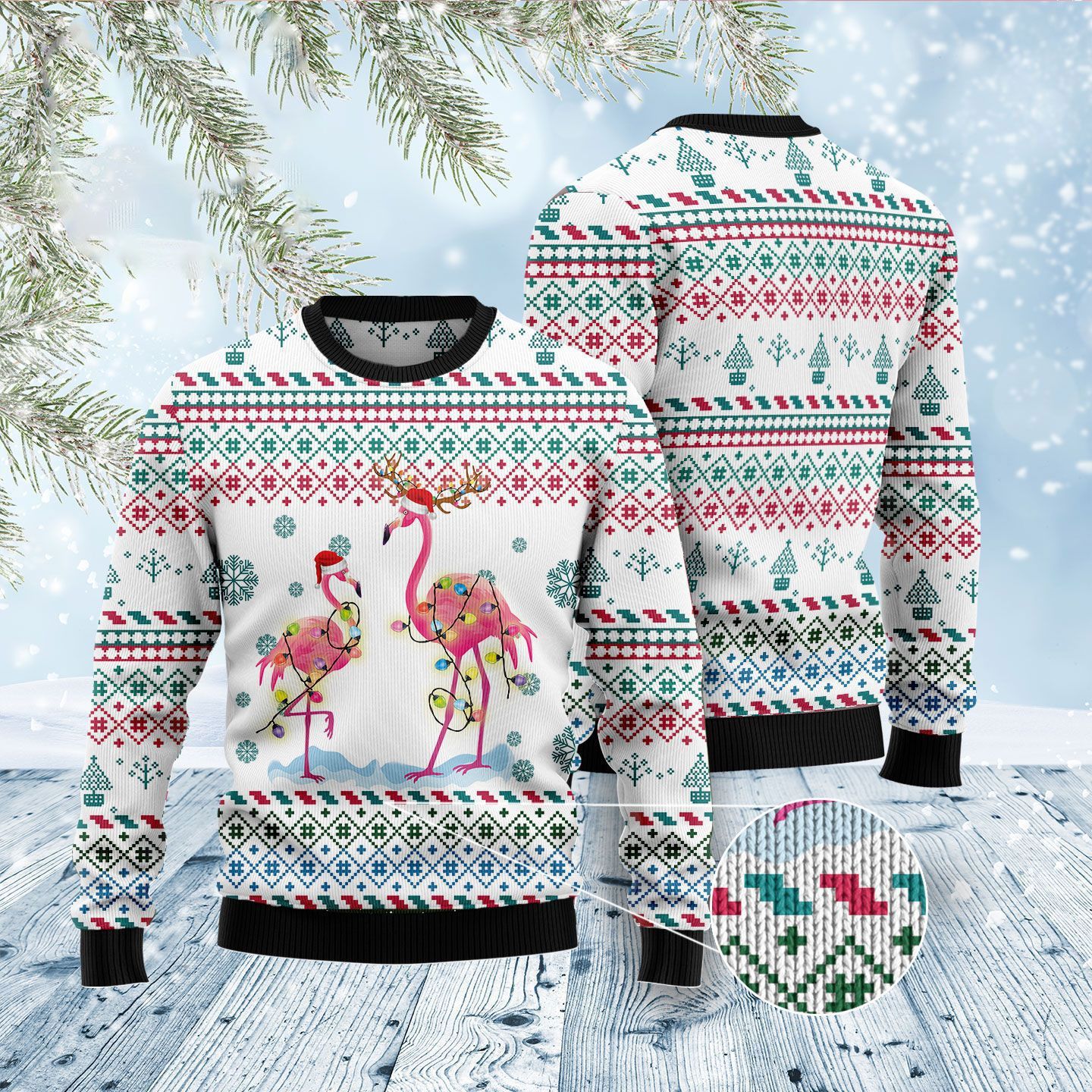 Flamingo Christmas Reunion Ugly Christmas Sweater- Best Christmas Gifts 2023