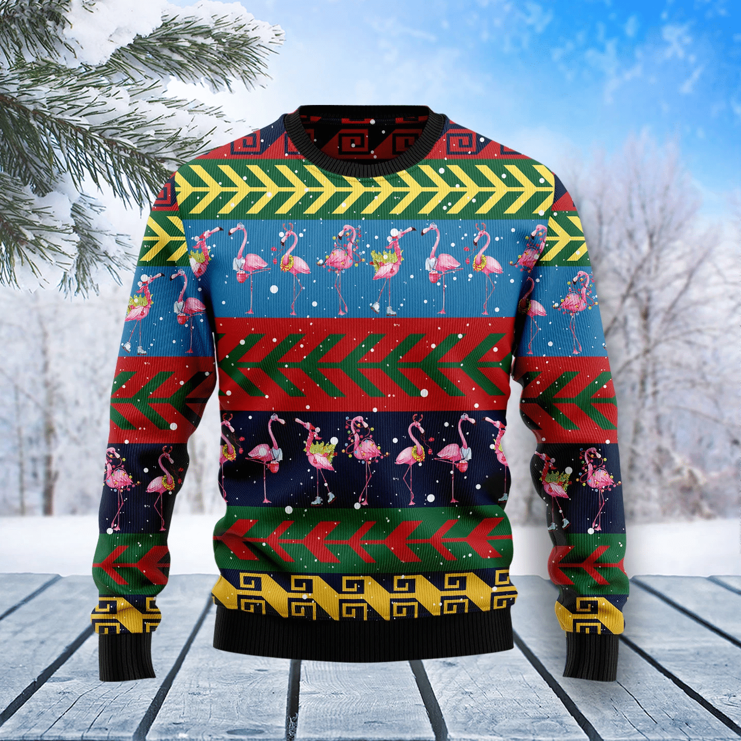 Flamingo Christmas Ugly Christmas Sweater- Best Christmas Gifts 2023