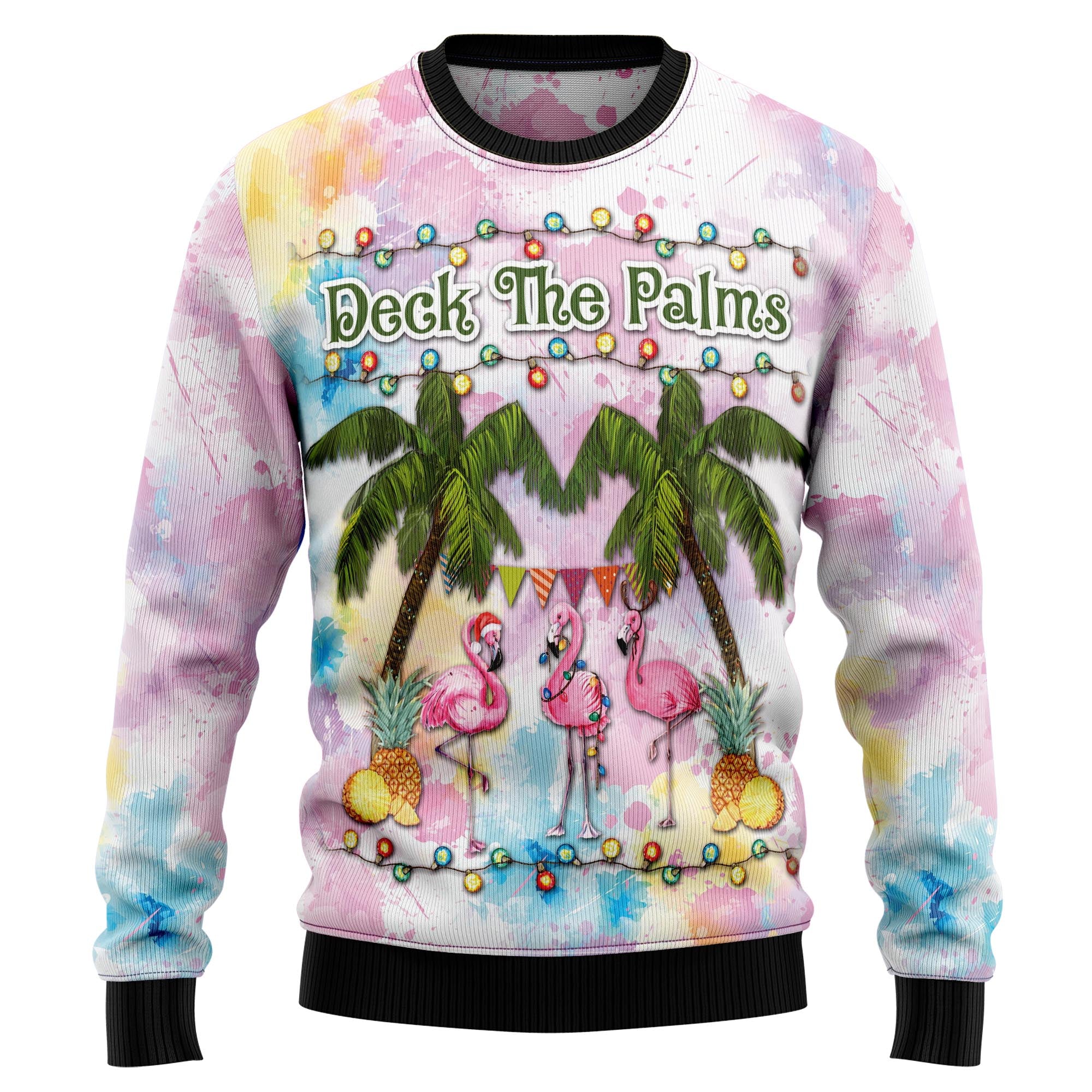 Flamingo Deck The Palms T1011 Ugly Christmas Sweater- Best Christmas Gifts 2023