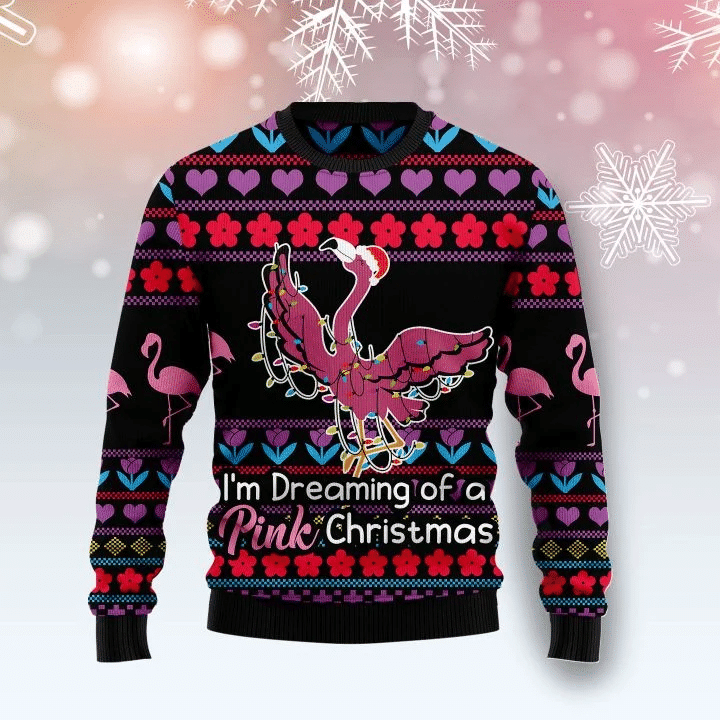 Flamingo Pink Christmas Ugly Christmas Sweater- Best Christmas Gifts 2023