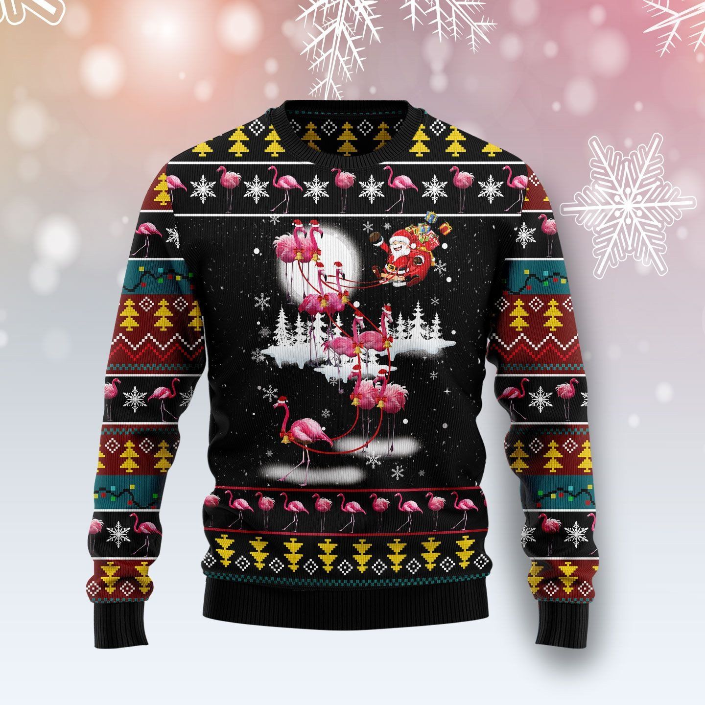 Flamingo Reindeer Christmas Ugly Christmas Sweater- Best Christmas Gifts 2023