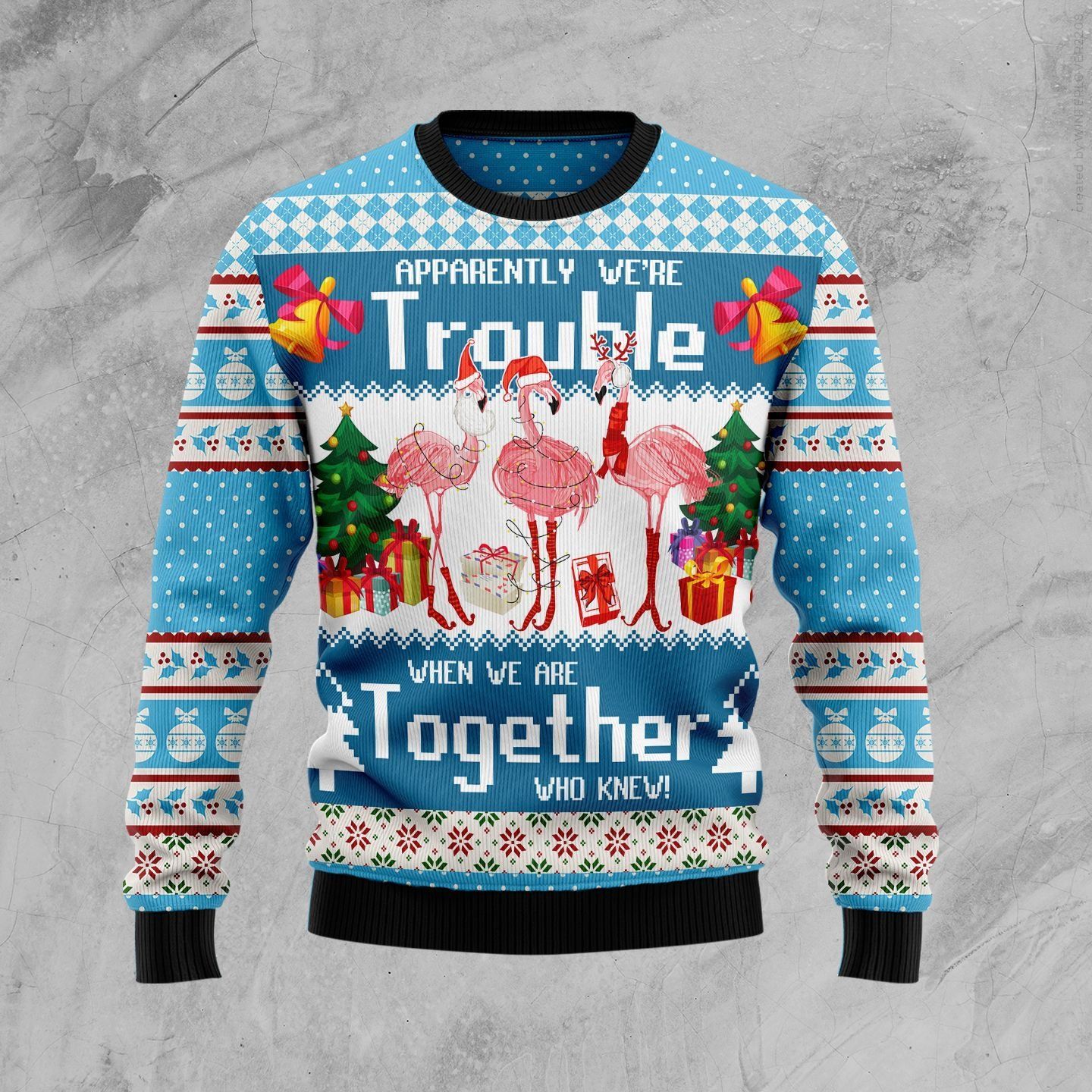 Flamingo Together Christmas Ugly Christmas Sweater- Best Christmas Gifts 2023