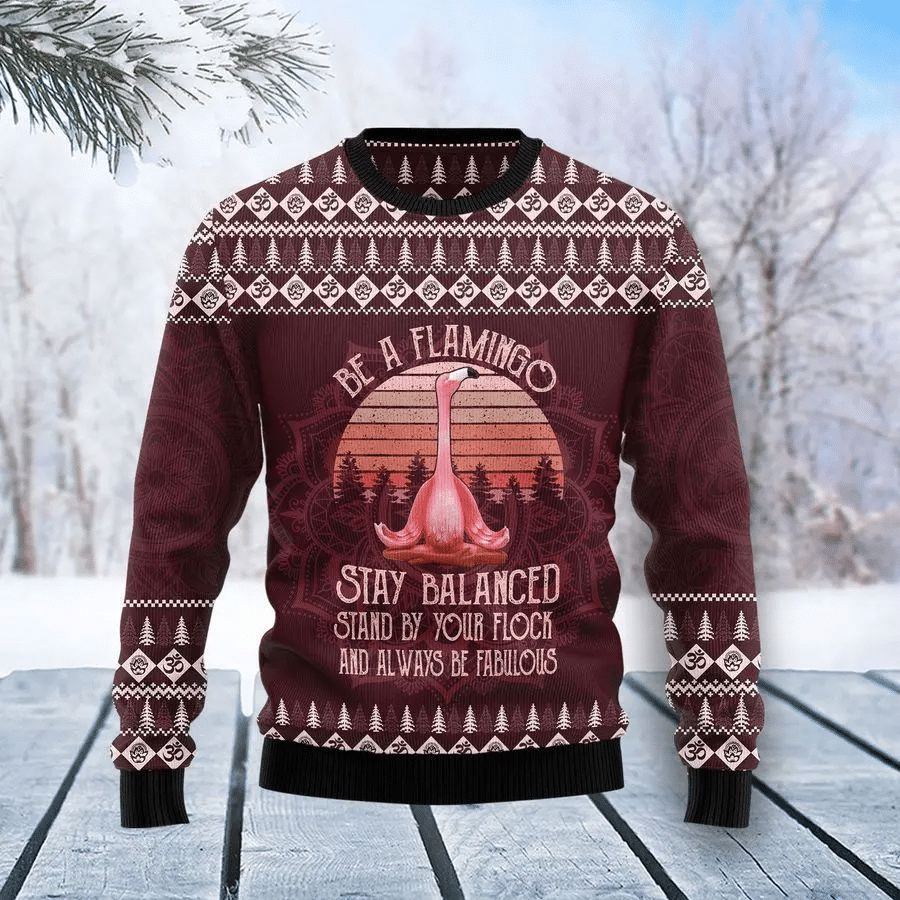 Flamingo Yoga Ugly Christmas Sweater – Best Christmas Gifts 2023