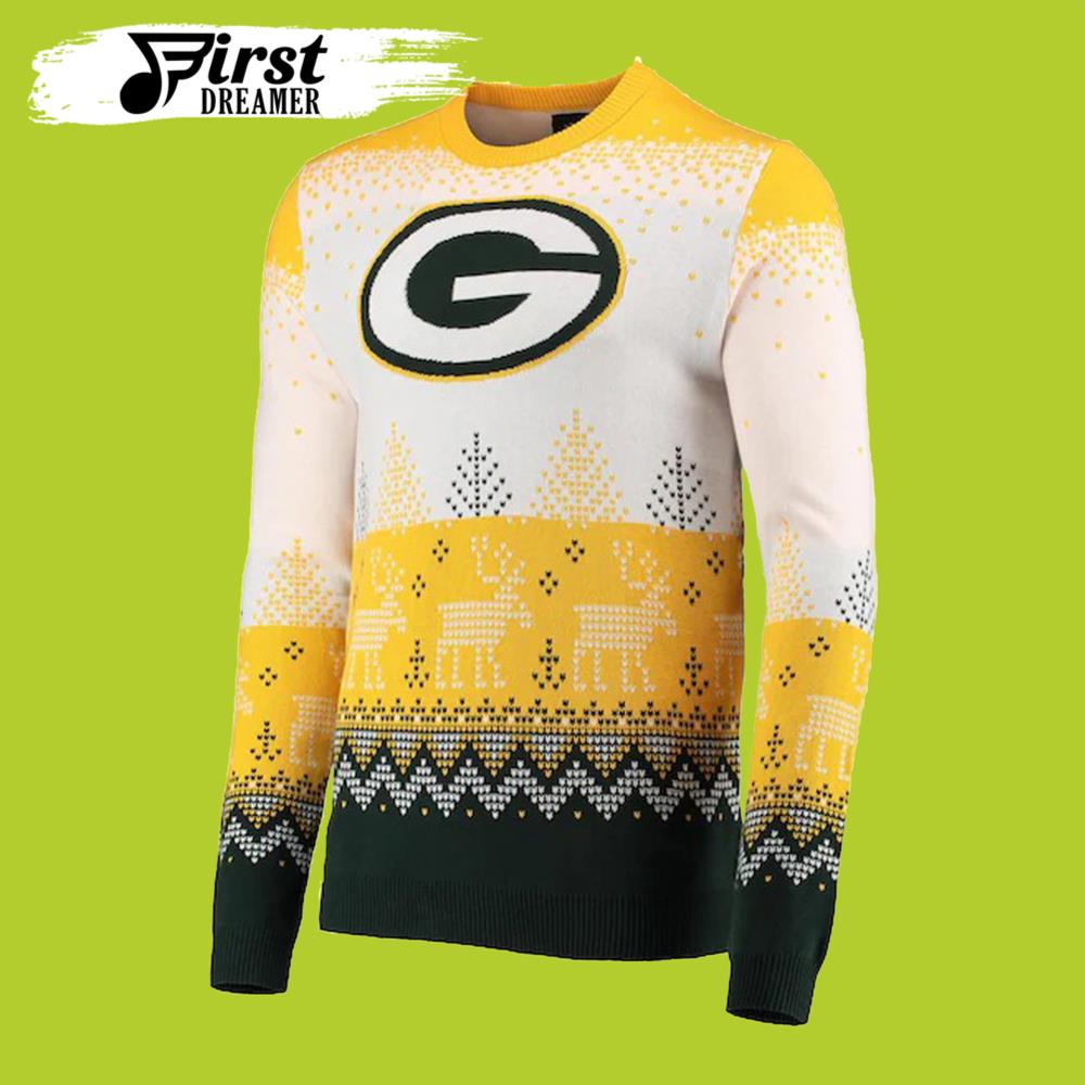 Foco White Green Bay Packers Ugly Christmas Sweater- Best Christmas Gifts 2023