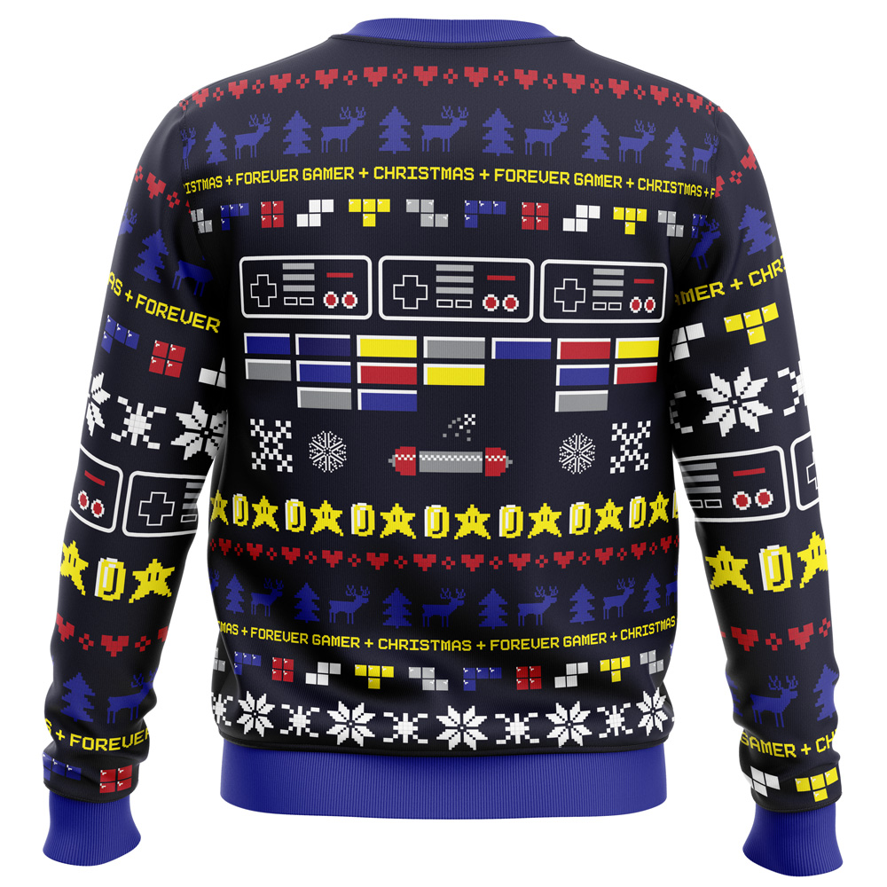 Forever Gamer Christmas Pac-Man Ugly Christmas Sweater- Best Christmas Gifts 2023