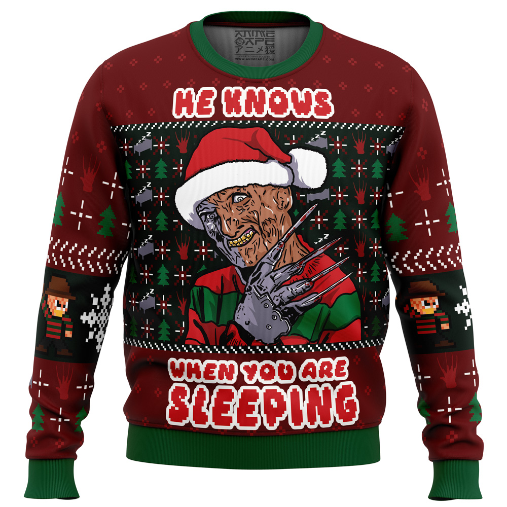 Fred Claws Christmas Freddy Krueger Ugly Christmas Sweater- Best Christmas Gifts 2023