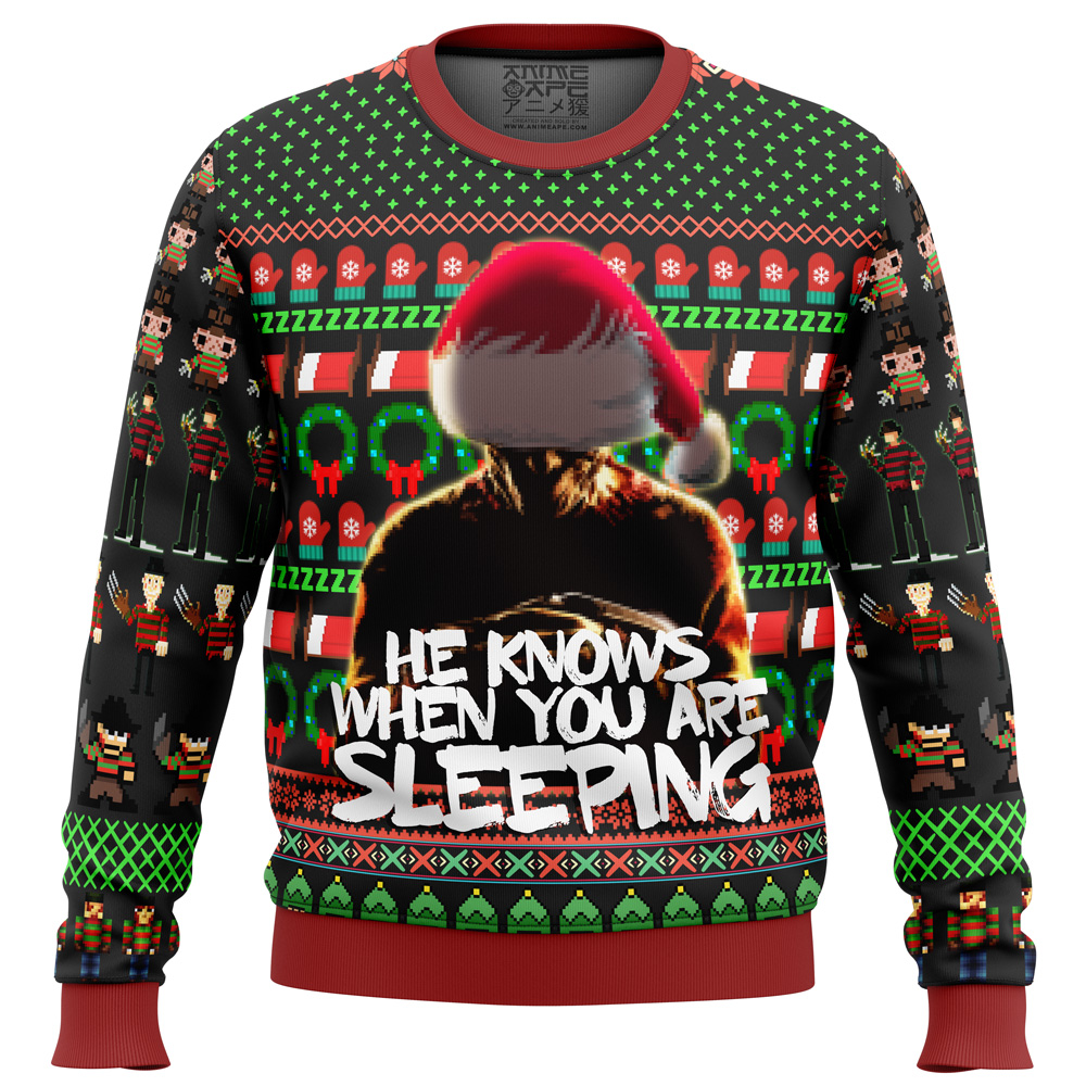 Freddy Krueger A Nightmare on Elm Street Ugly Christmas Sweater- Best Christmas Gifts 2023