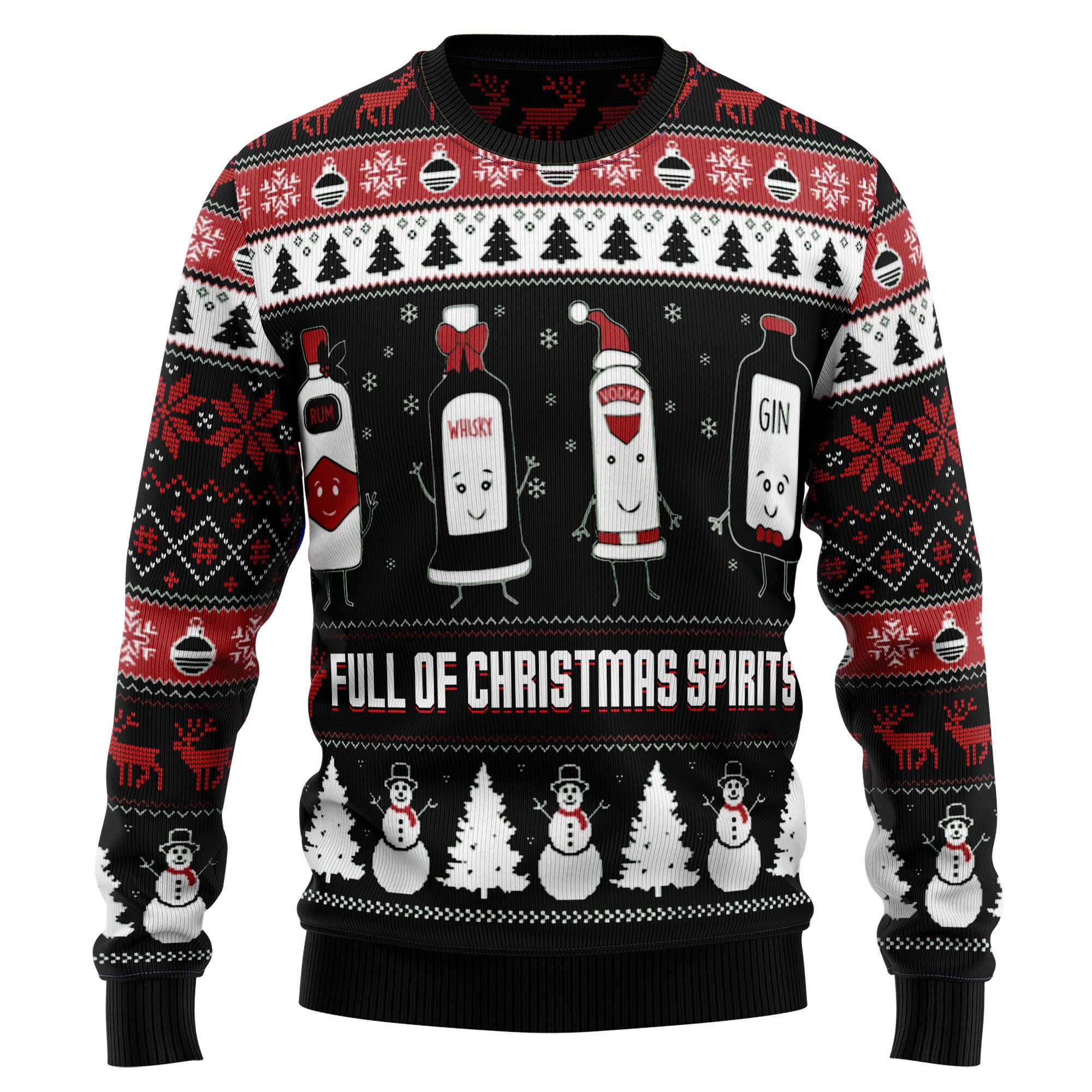 Full Of Christmas Spirits HT041206 Ugly Christmas Sweater- Best Christmas Gifts 2023