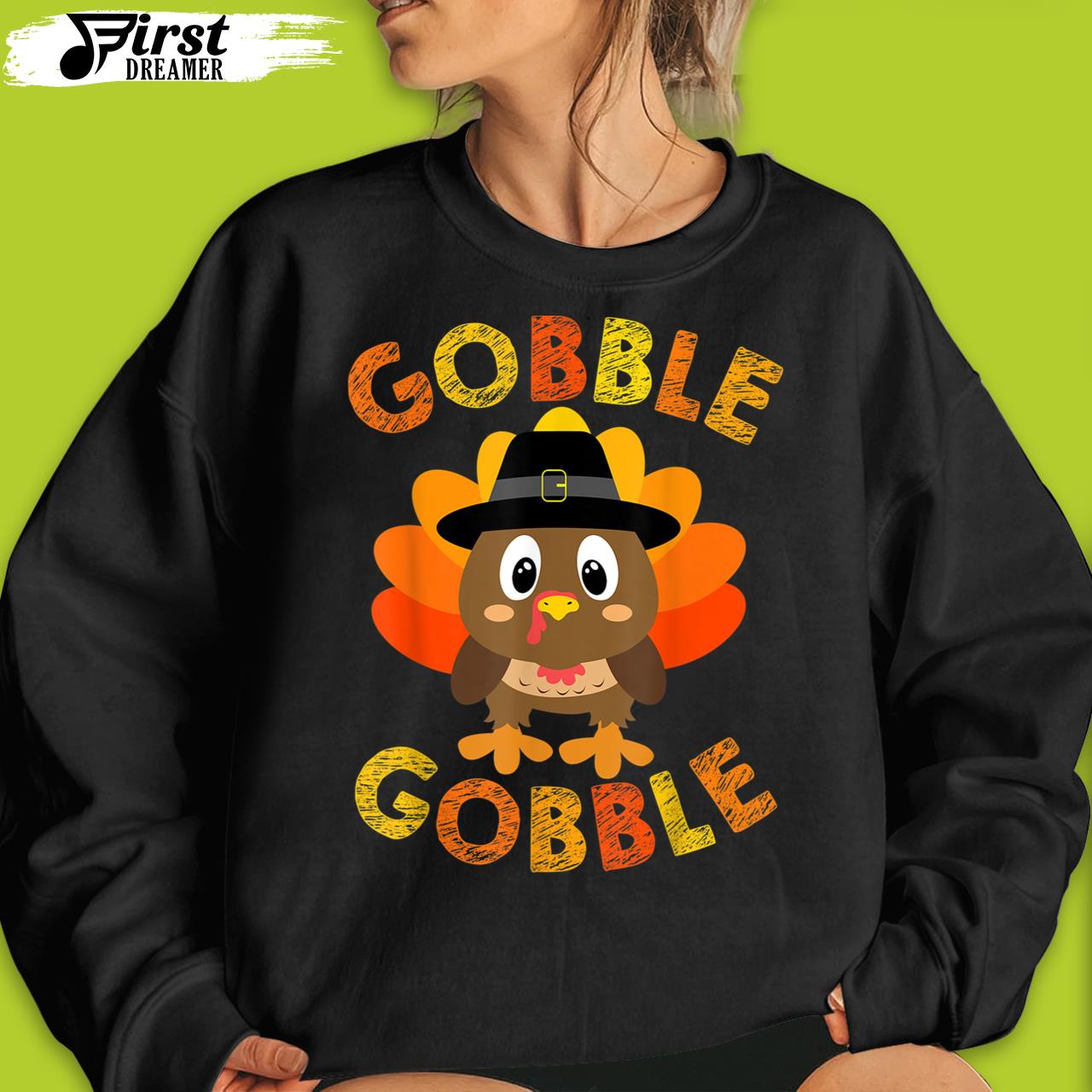 Funny Thanksgiving Shirts Cute Gobble Gobble Turkey Pilgrim Little Boys Thanksgiving