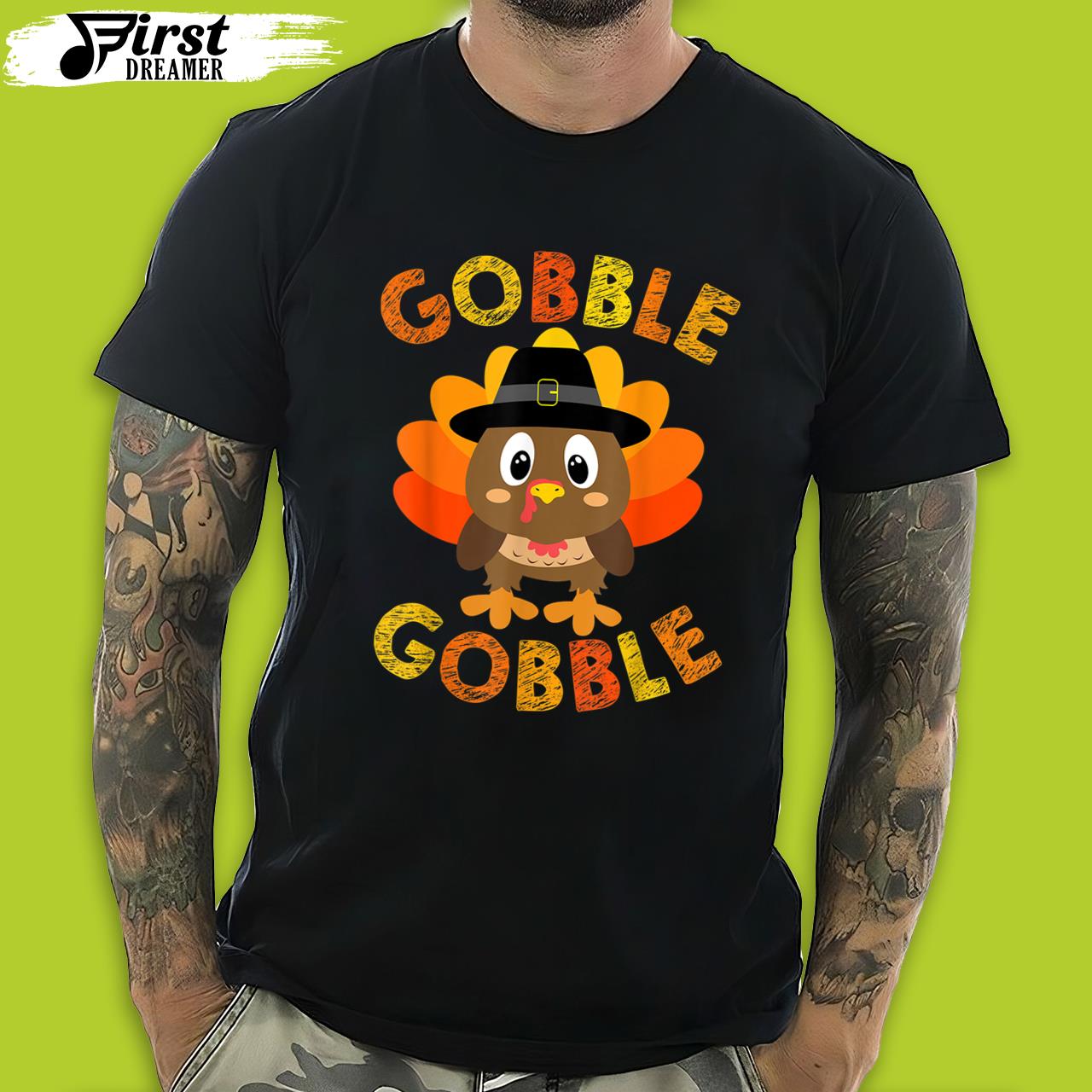 Funny Thanksgiving Shirts Cute Gobble Gobble Turkey Pilgrim Little Boys Thanksgiving