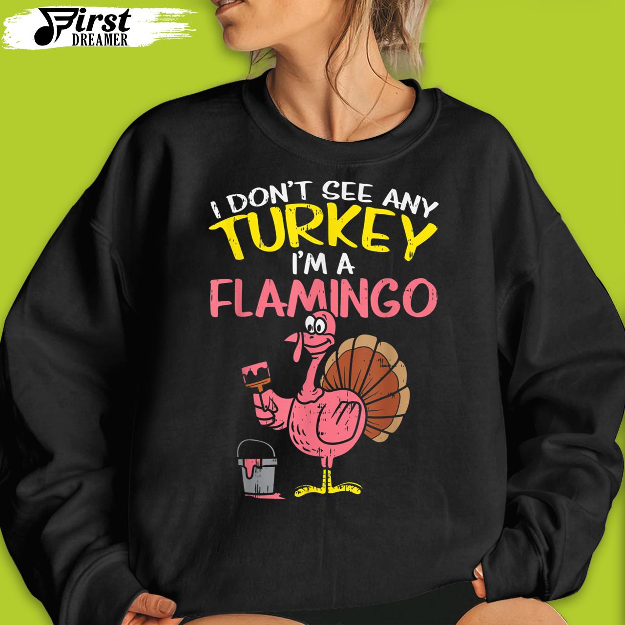 Funny Thanksgiving Shirts Pink Turkey Flamingo Funny Thanksgiving Animal Lover Gift