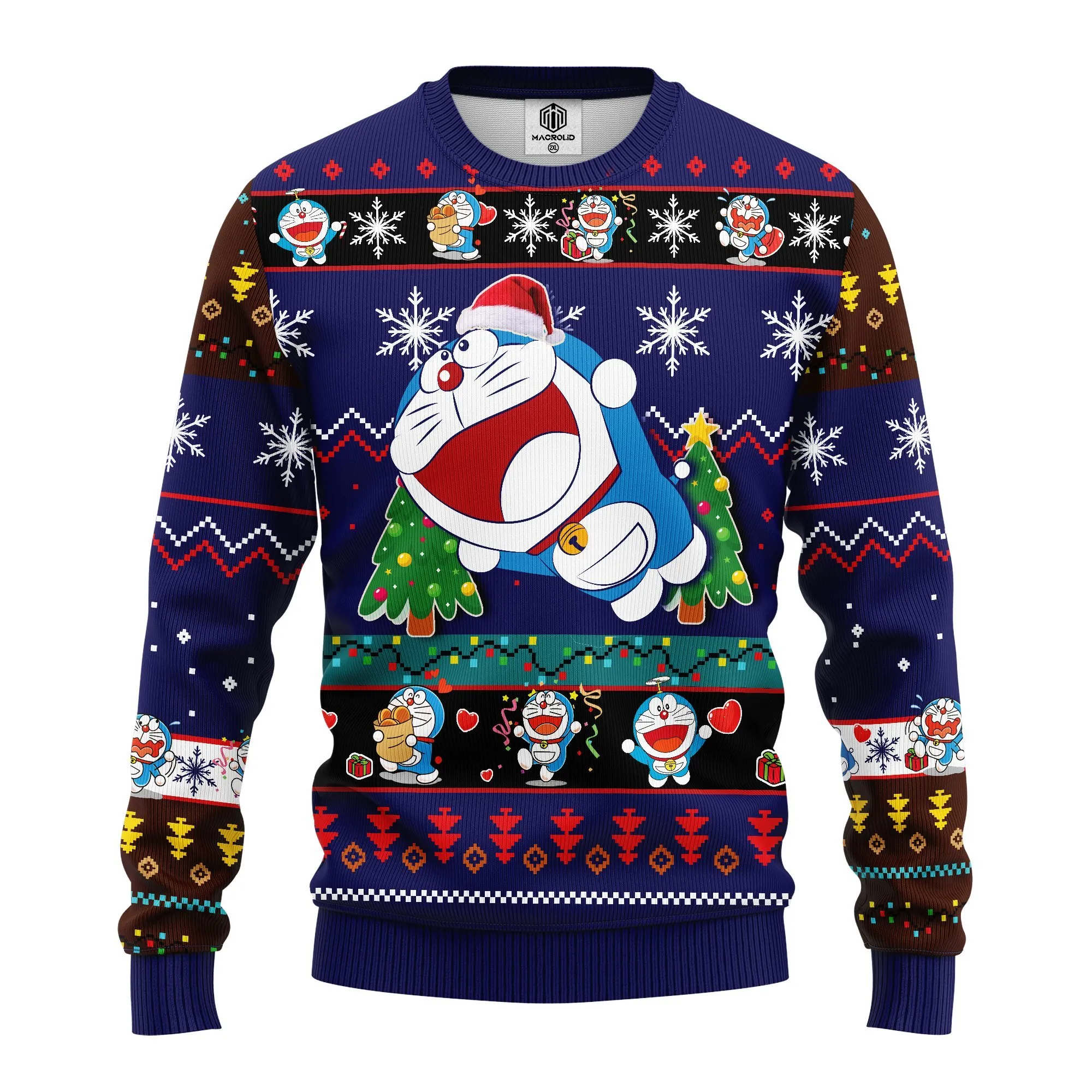 Funny Doreamon Xmas Ugly Christmas Sweater 307- Best Christmas Gifts 2023