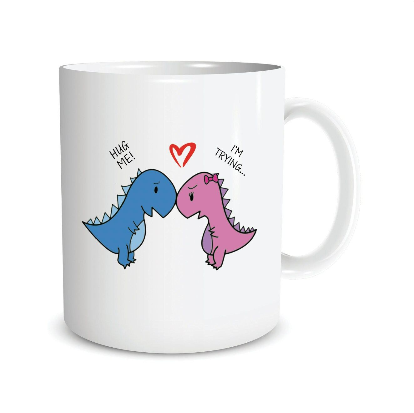 Funny Mugs Hug Me Im Trying Dinosaur Gifts Anniversary Gift Valentines