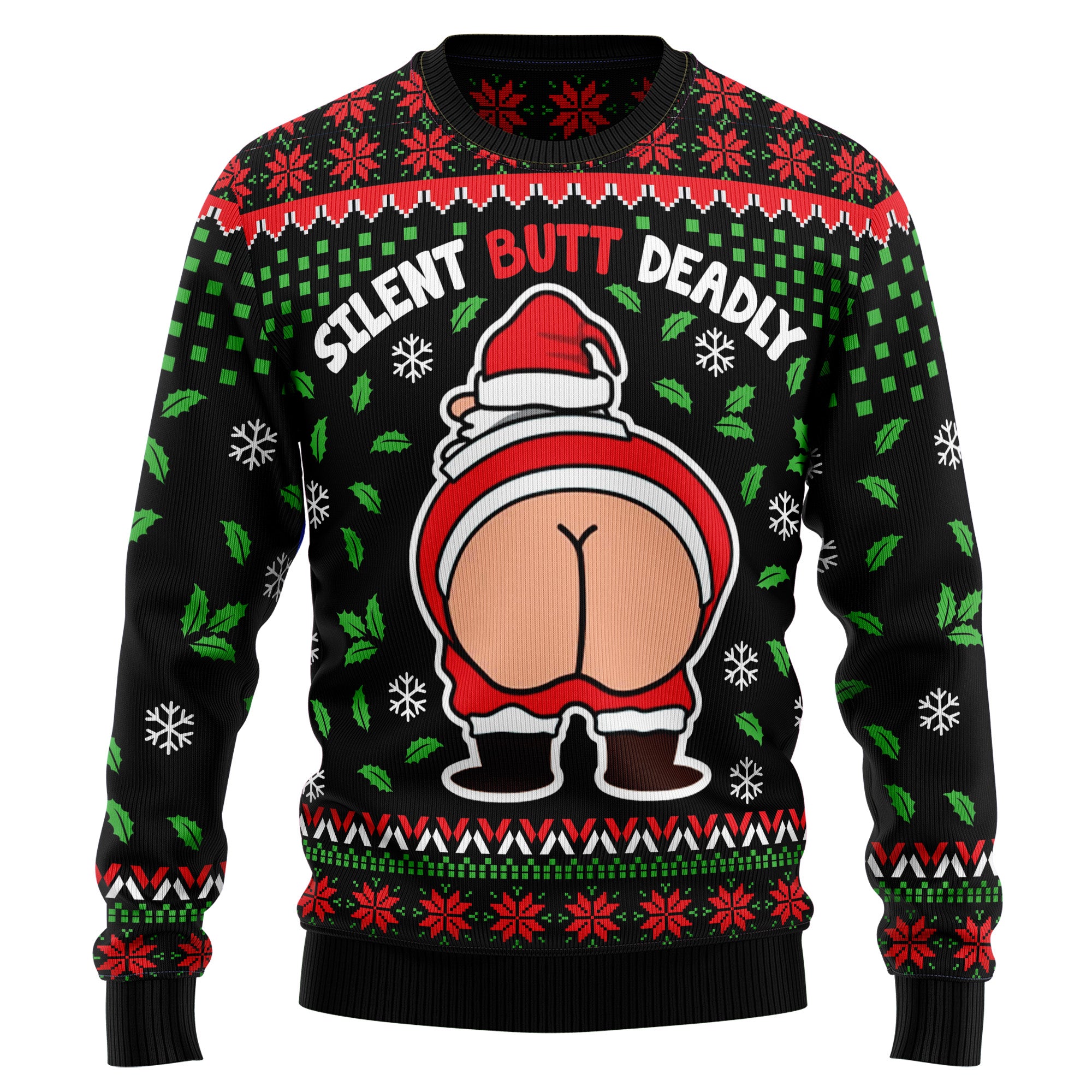 Funny Silent Butt Deadly Santa HT101223 Ugly Christmas Sweater- Best Christmas Gifts 2023