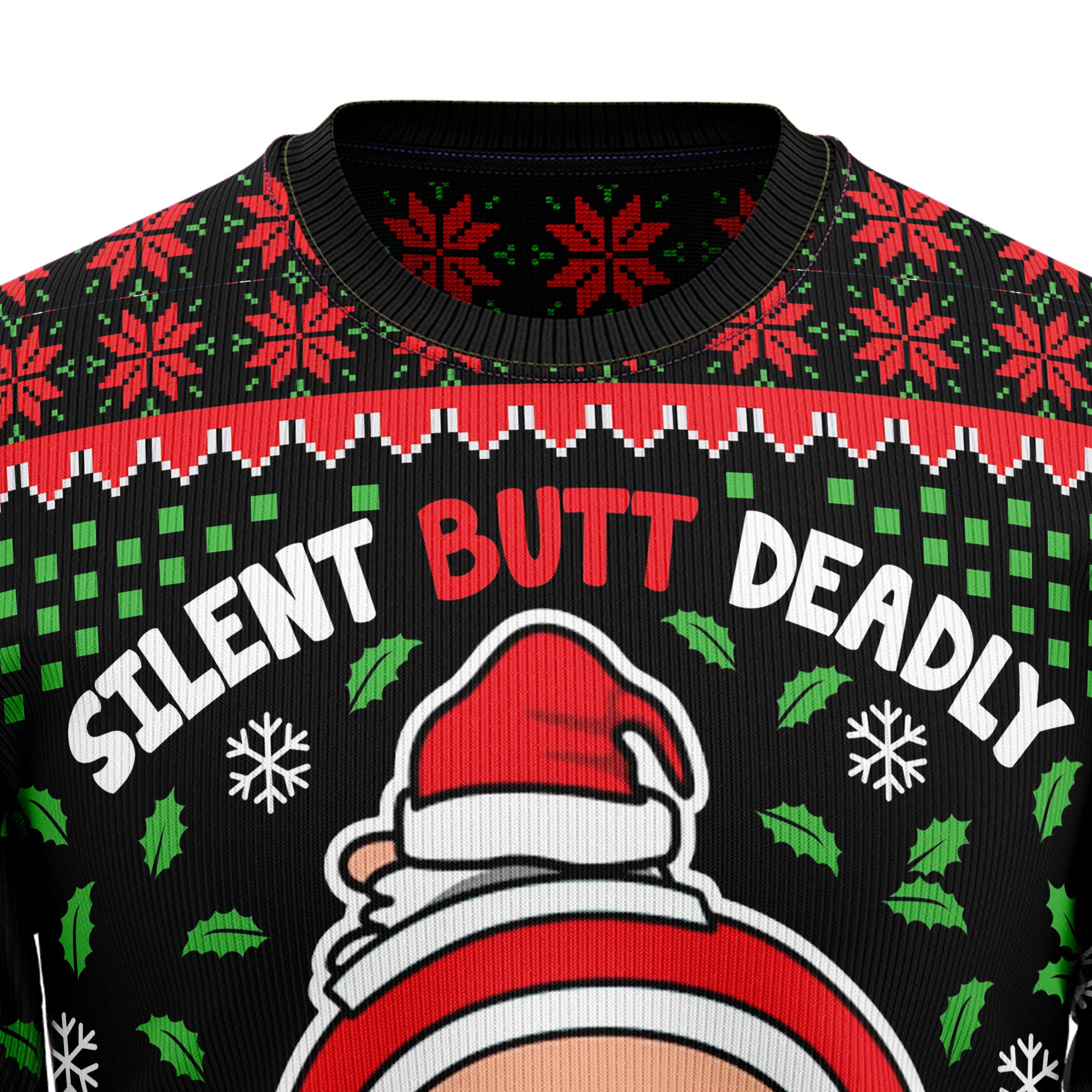 Funny Silent Butt Deadly Santa HT101223 Ugly Christmas Sweater- Best Christmas Gifts 2023