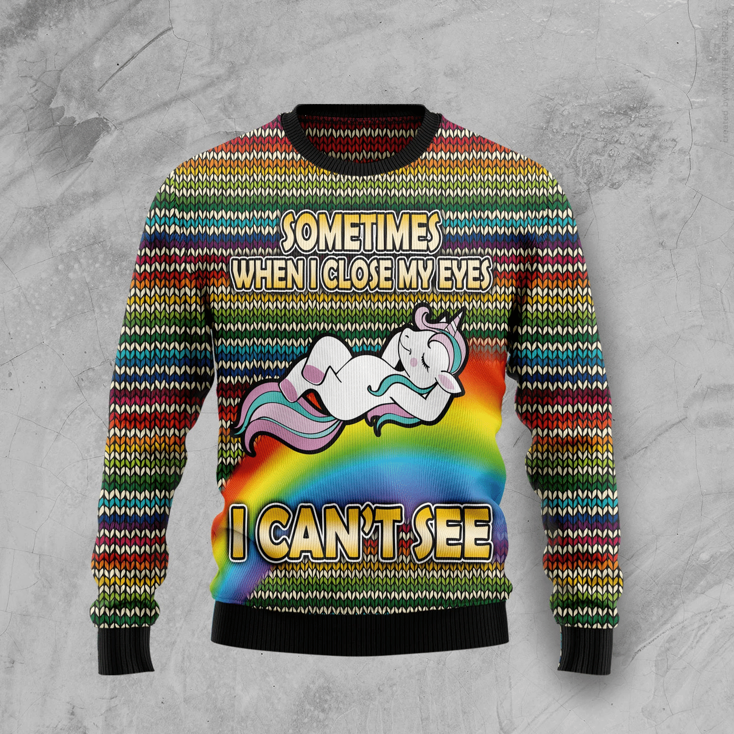 Funny Unicorn Sometimes When I Close My Eyes Christmas Ugly Christmas Sweater- Best Christmas Gifts 2023