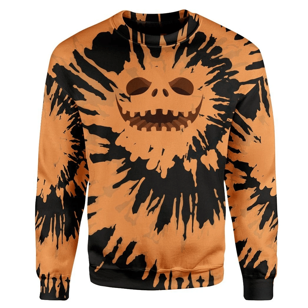 Jack Skellington Tie Dye Custom Sweatshirt Apparel- Best Christmas Gifts 2023