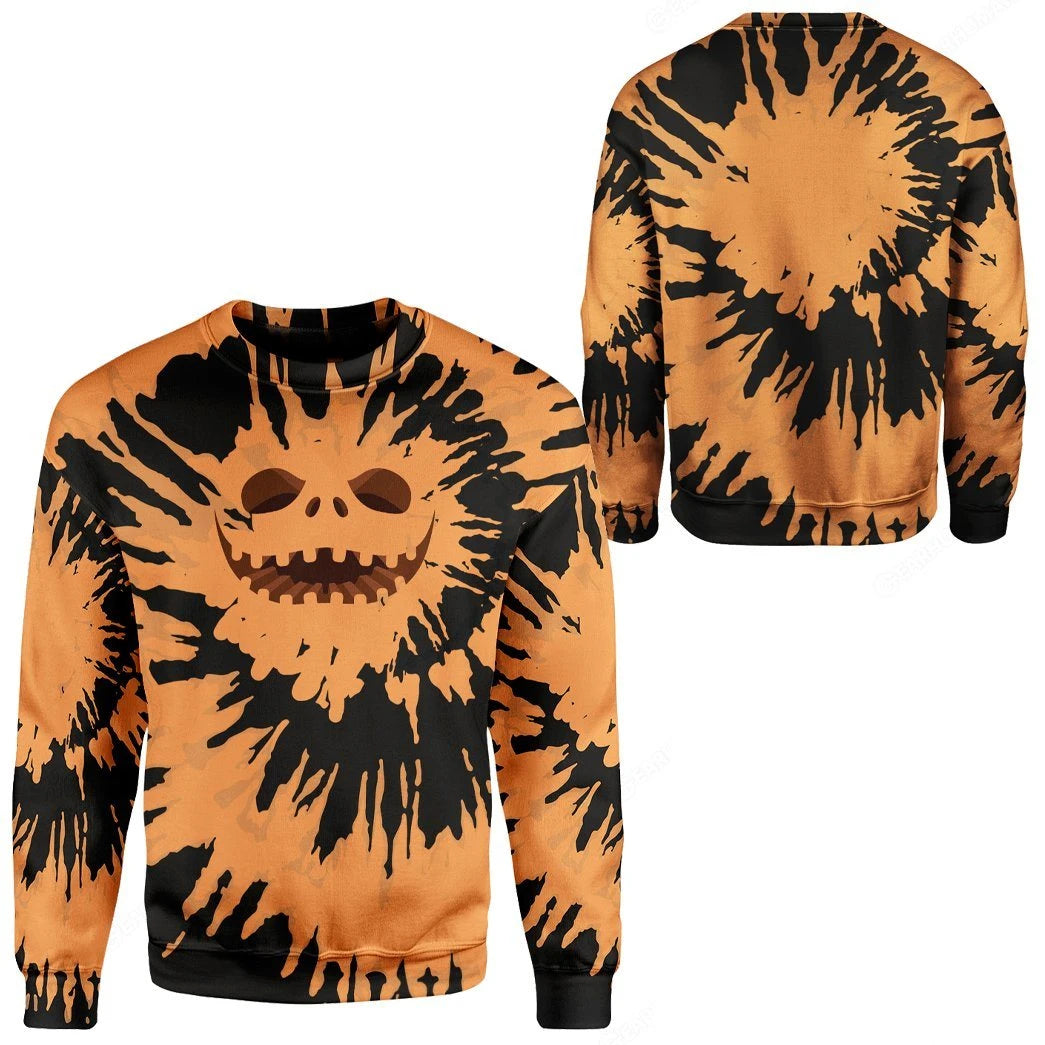 Jack Skellington Tie Dye Custom Sweatshirt Apparel- Best Christmas Gifts 2023