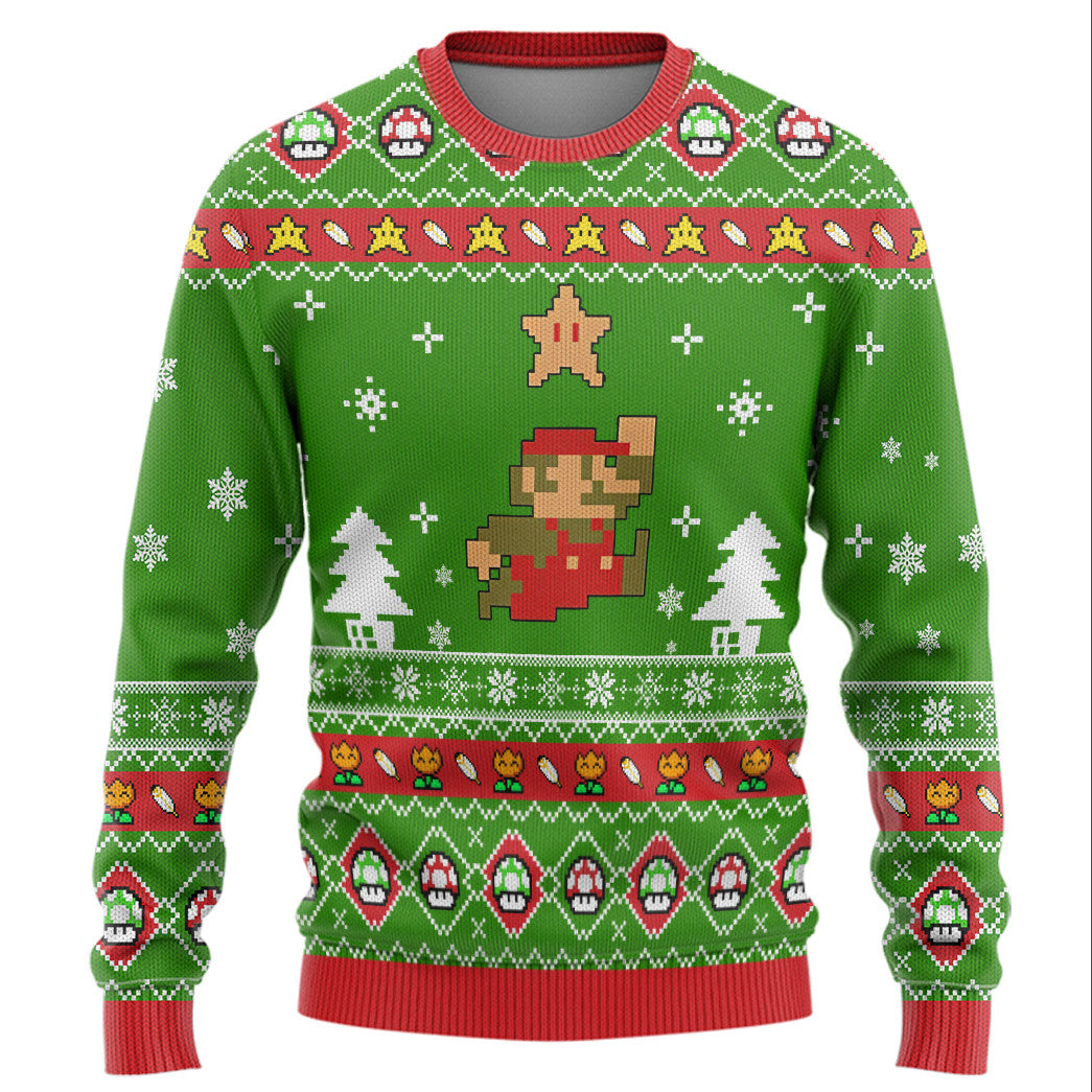 Nintendo Super Mario Custom Ugly Christmas Sweater- Best Christmas Gifts 2023