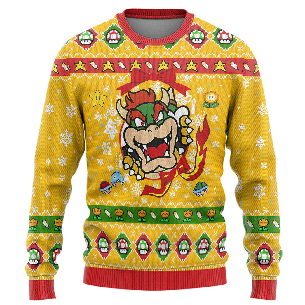 Super Mario Bowser Custom Ugly Christmas Sweater- Best Christmas Gifts 2023