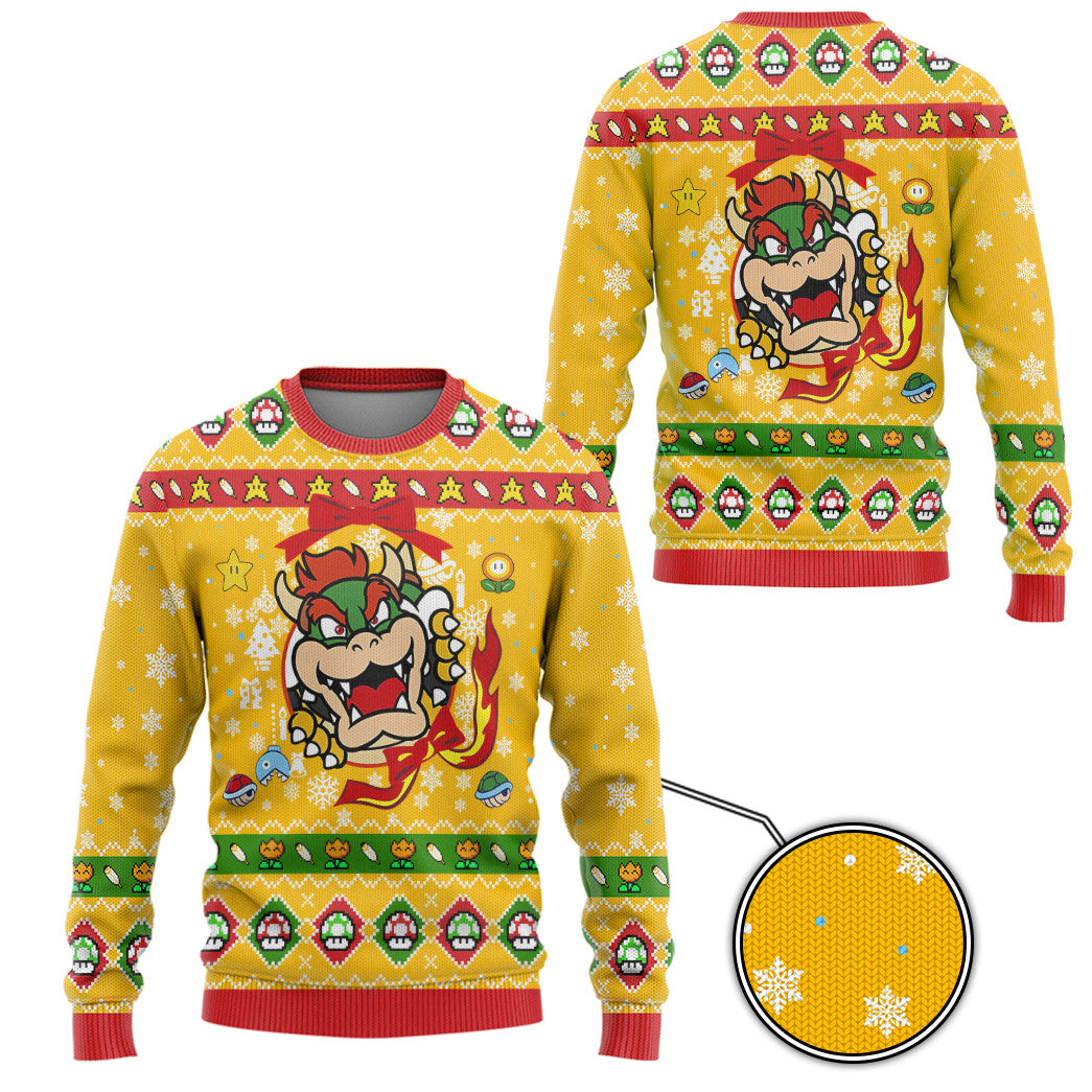 Super Mario Bowser Custom Ugly Christmas Sweater- Best Christmas Gifts 2023