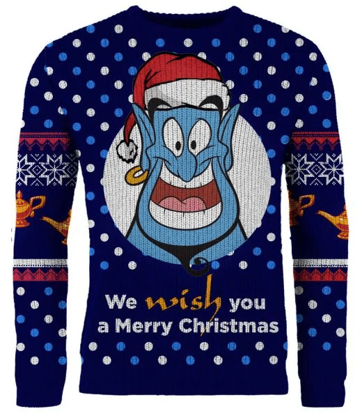 Genie Aladdin We Wish You A Merry Christmas Sweater- Best Christmas Gifts 2023