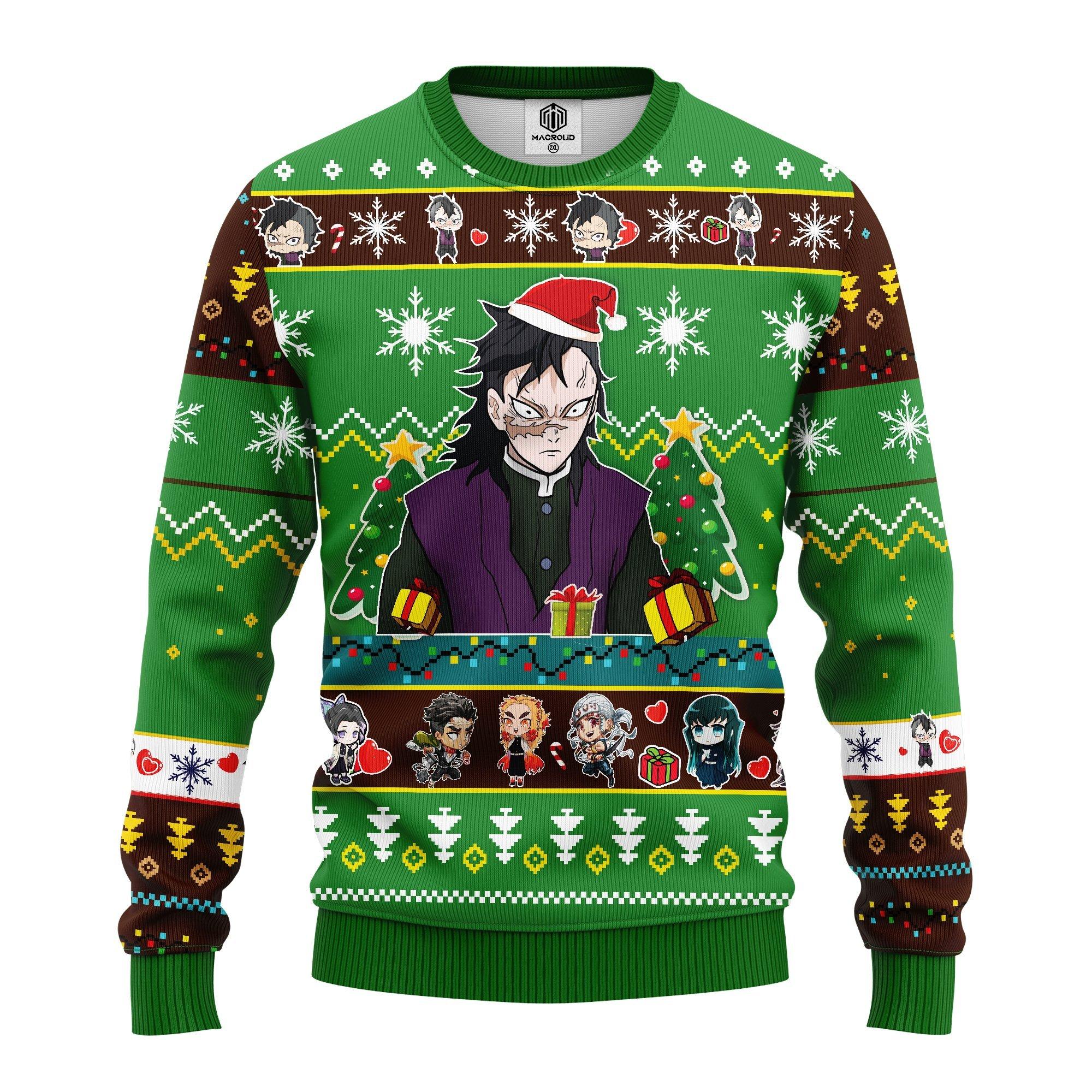 Genya Shinazugawa Demon Slayer Anime Ugly Christmas Sweater 262- Best Christmas Gifts 2023