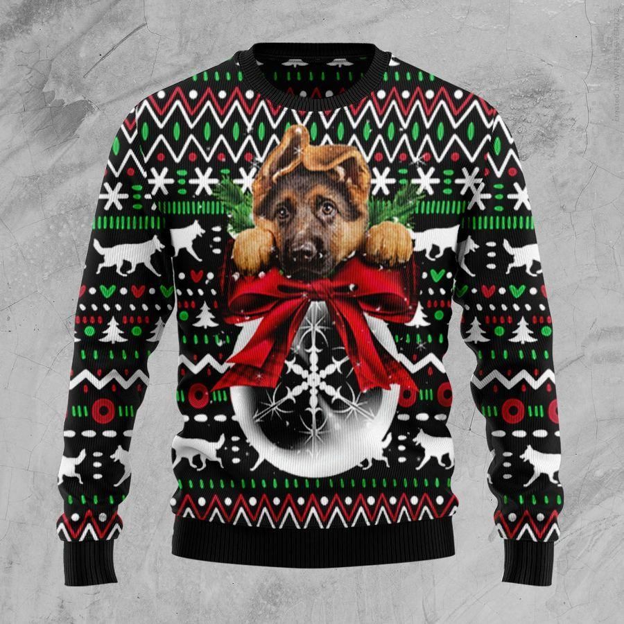 German Shepherd Dog Xmas Ball Ugly Christmas Sweater – Best Christmas Gifts 2023