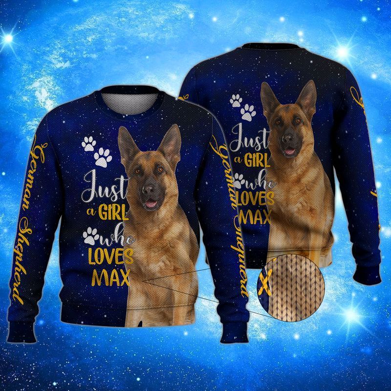 German Shepherd Just A Girl Who Love Dog Customized Ugly Christmas Sweater- Best Christmas Gifts 2023