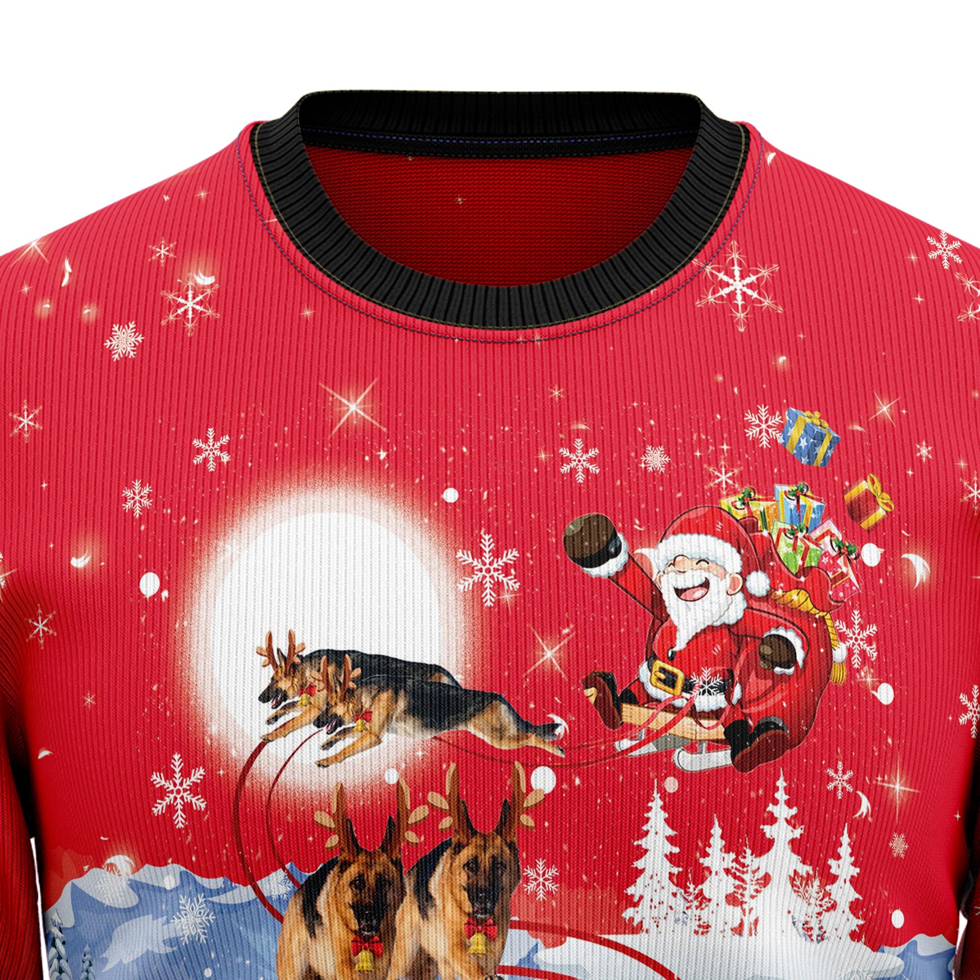 German Shepherd Santa Claus G5105 Ugly Christmas Sweater- Best Christmas Gifts 2023