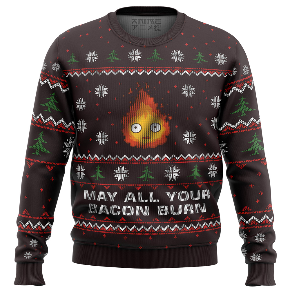 Ghibli May All Your Bacon Burn Ugly Christmas Sweater- Best Christmas Gifts 2023