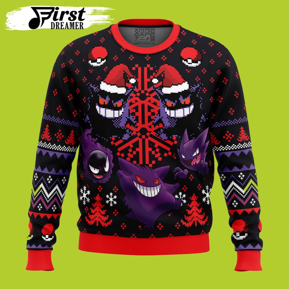 Ghosts Gengar Ghastly Pokemon Ugly Christmas Sweater – The First Dreamer Store- Best Christmas Gifts 2023