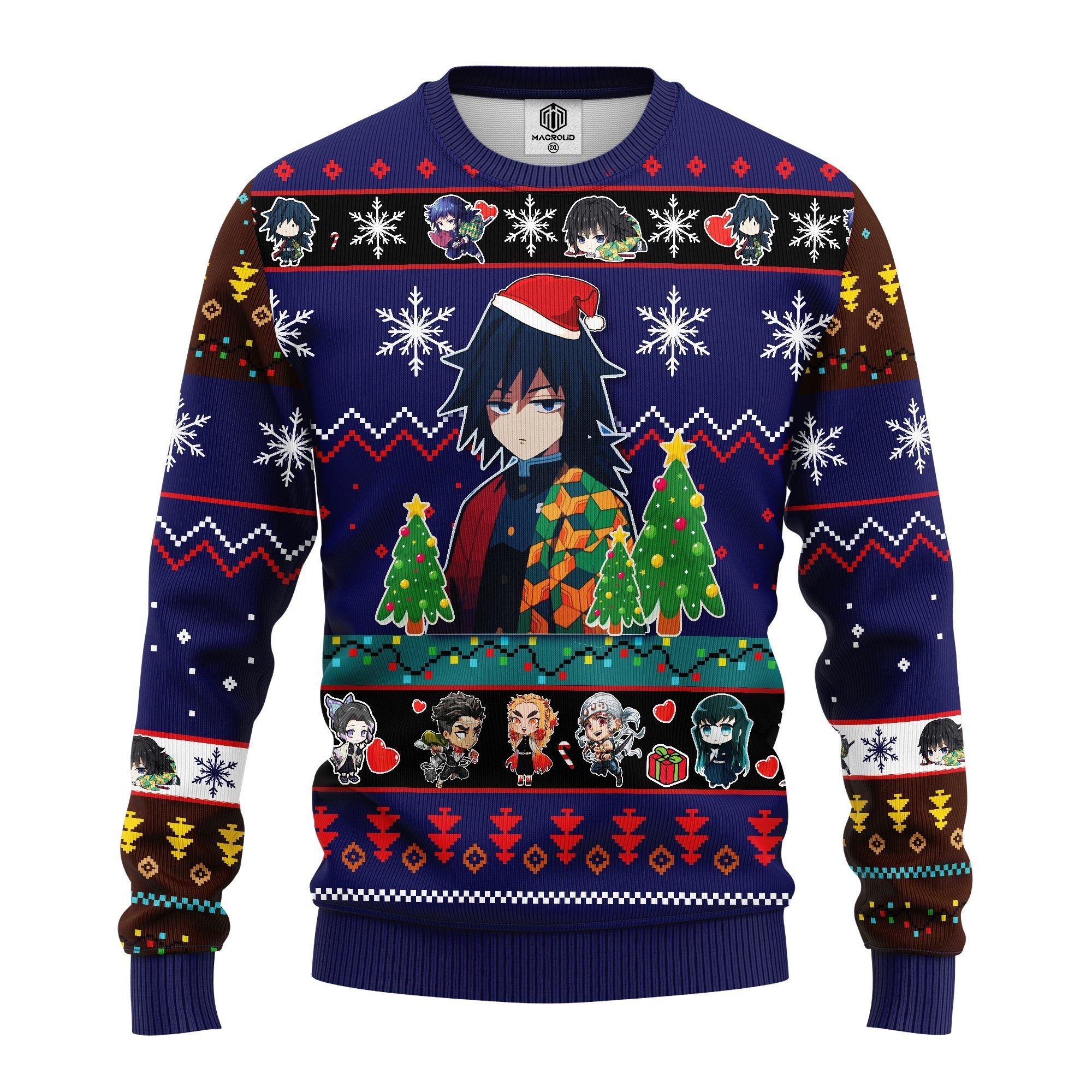 Giyu Tomioka Christmas Demon Slayer Anime Ugly Christmas Sweater 264- Best Christmas Gifts 2023