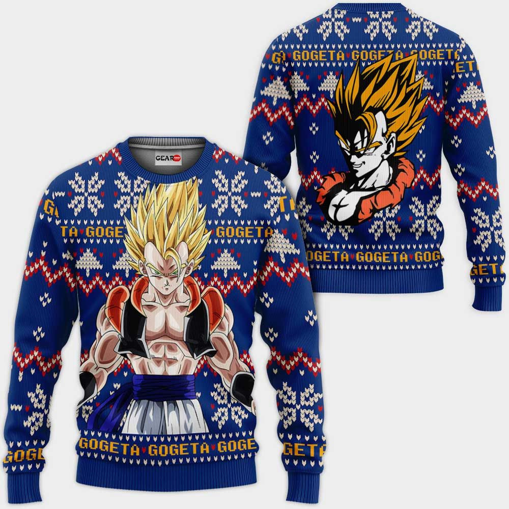 Gogeta Ugly Christmas Sweater Anime Dragon Ball Xmas- Best Christmas Gifts 2023