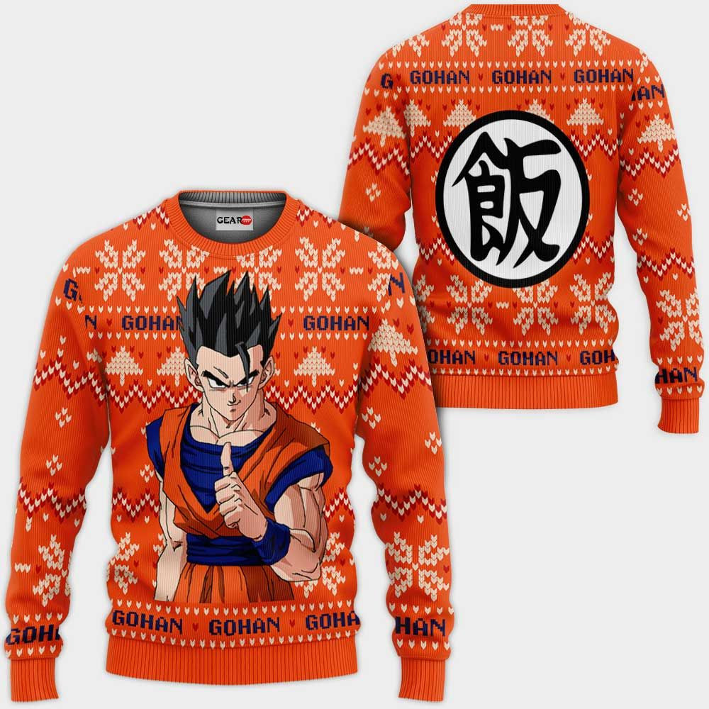 Gohan Ugly Christmas Sweater Anime Dragon Ball Xmas- Best Christmas Gifts 2023