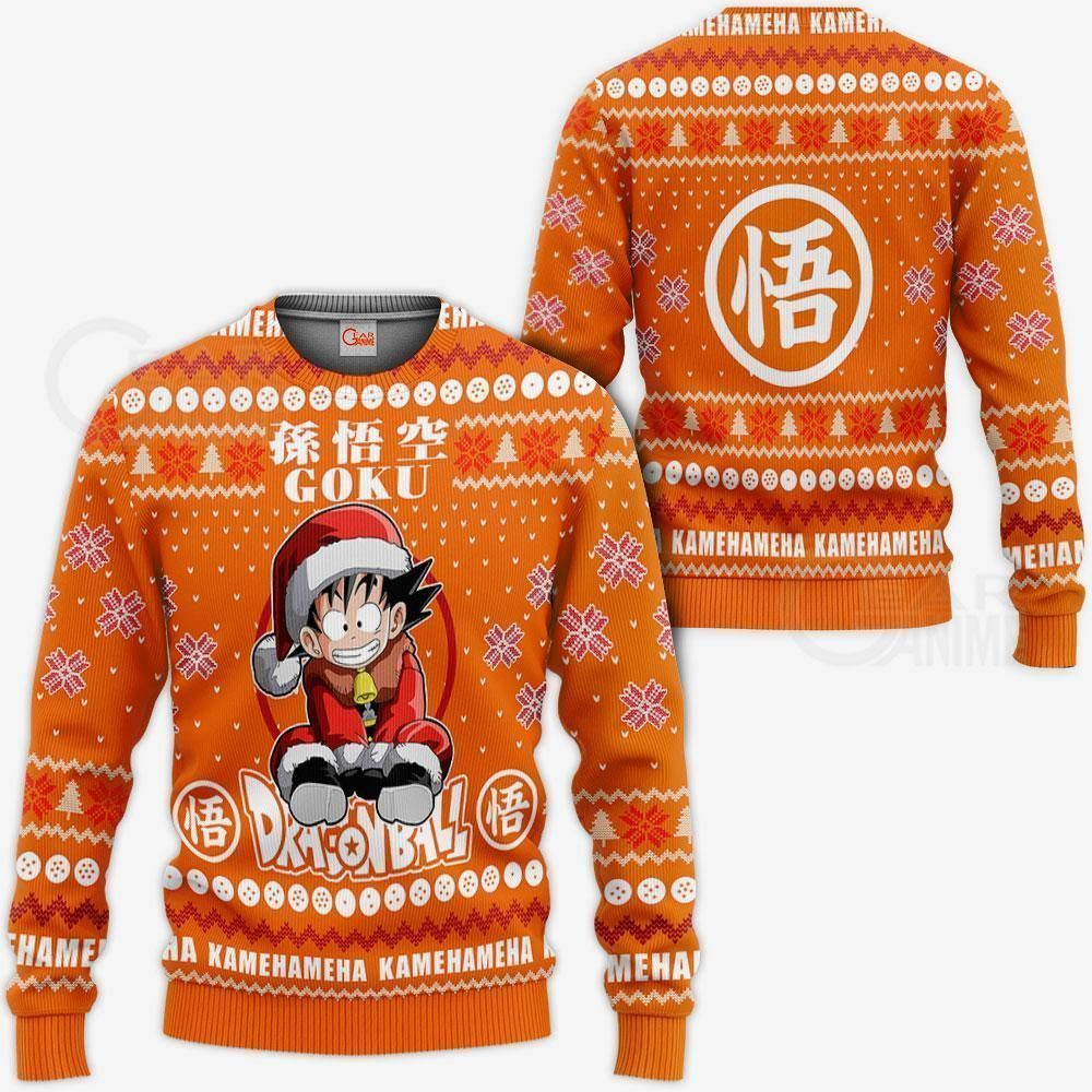 Goku Kid Ugly Christmas Sweater Anime Dragon Ball Xmas- Best Christmas Gifts 2023