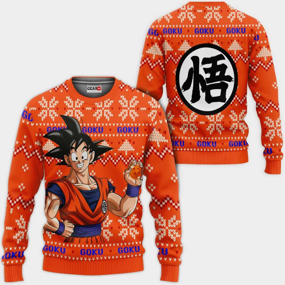 Goku Ugly Christmas Sweater Anime Dragon Ball Xmas- Best Christmas Gifts 2023