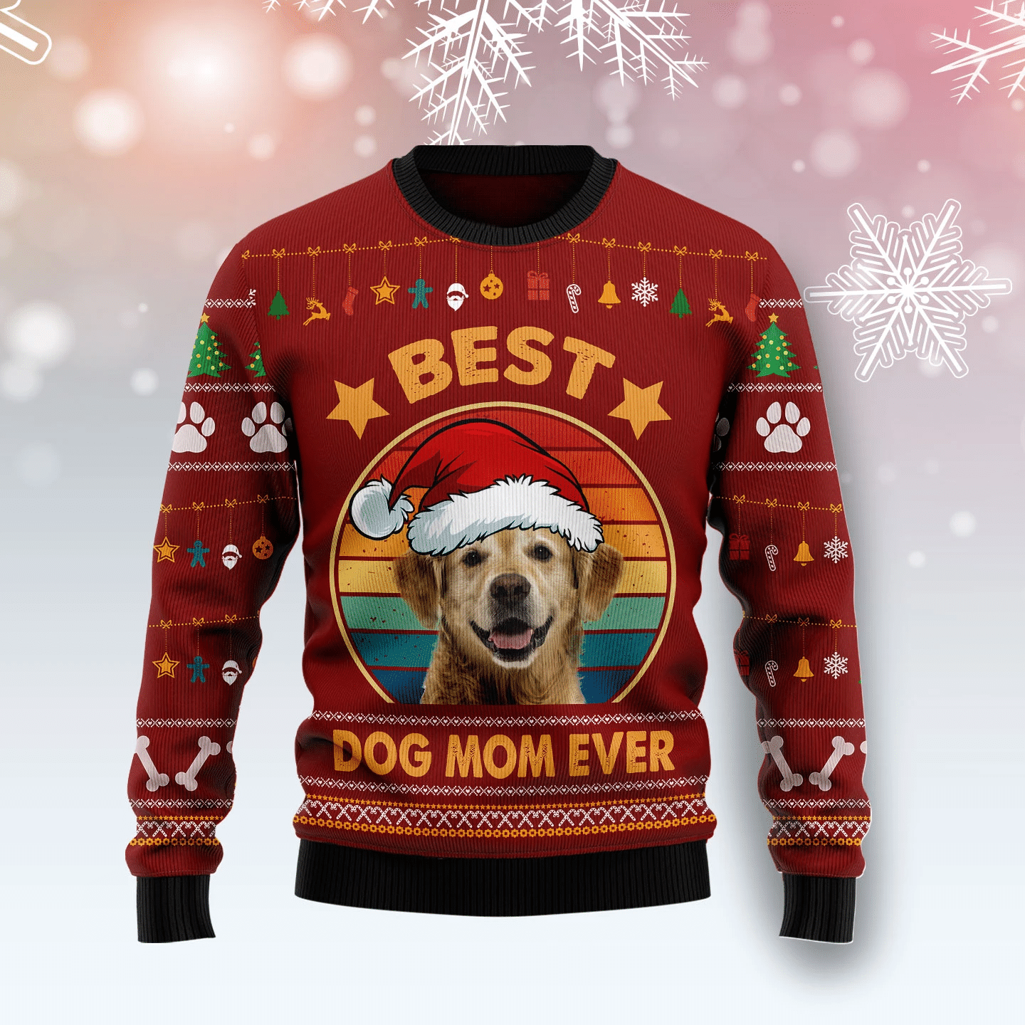 Golden Retriever Christmas Ugly Christmas Sweater- Best Christmas Gifts 2023