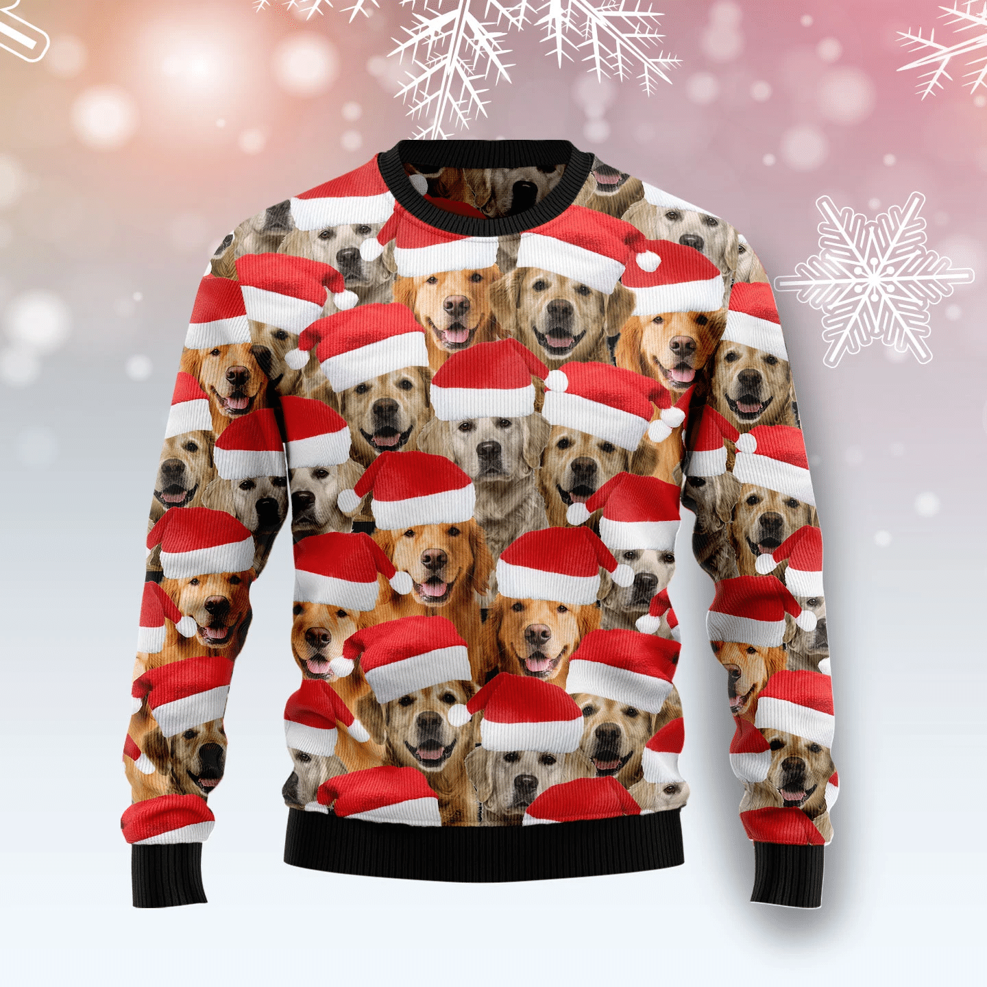 Golden Retriever Paw Heart Beats White And Black Ugly Christmas Sweater- Best Christmas Gifts 2023