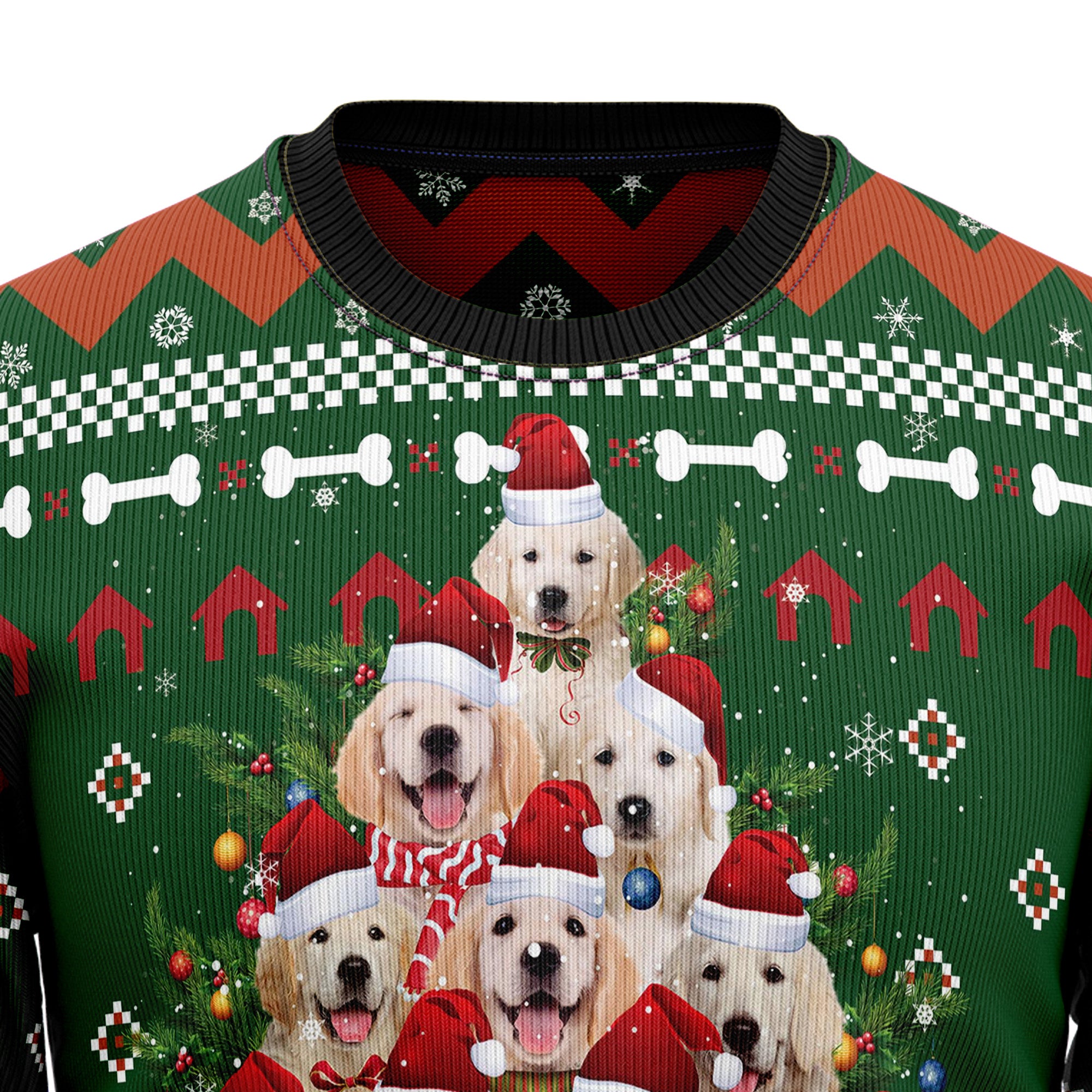 Golden Retriever Pine Tree T249 Ugly Christmas Sweater- Best Christmas Gifts 2023