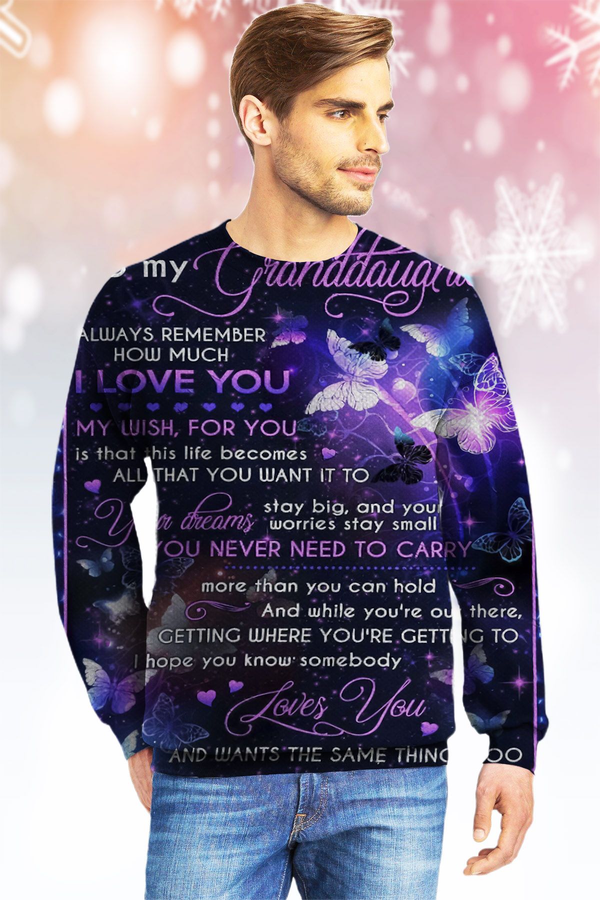 Granddaughter Remember I Love You KVH Ugly Christmas Sweater|Crewneck Sweatshirts For Men & Women|Merry Christmas- Best Christmas Gifts 2023