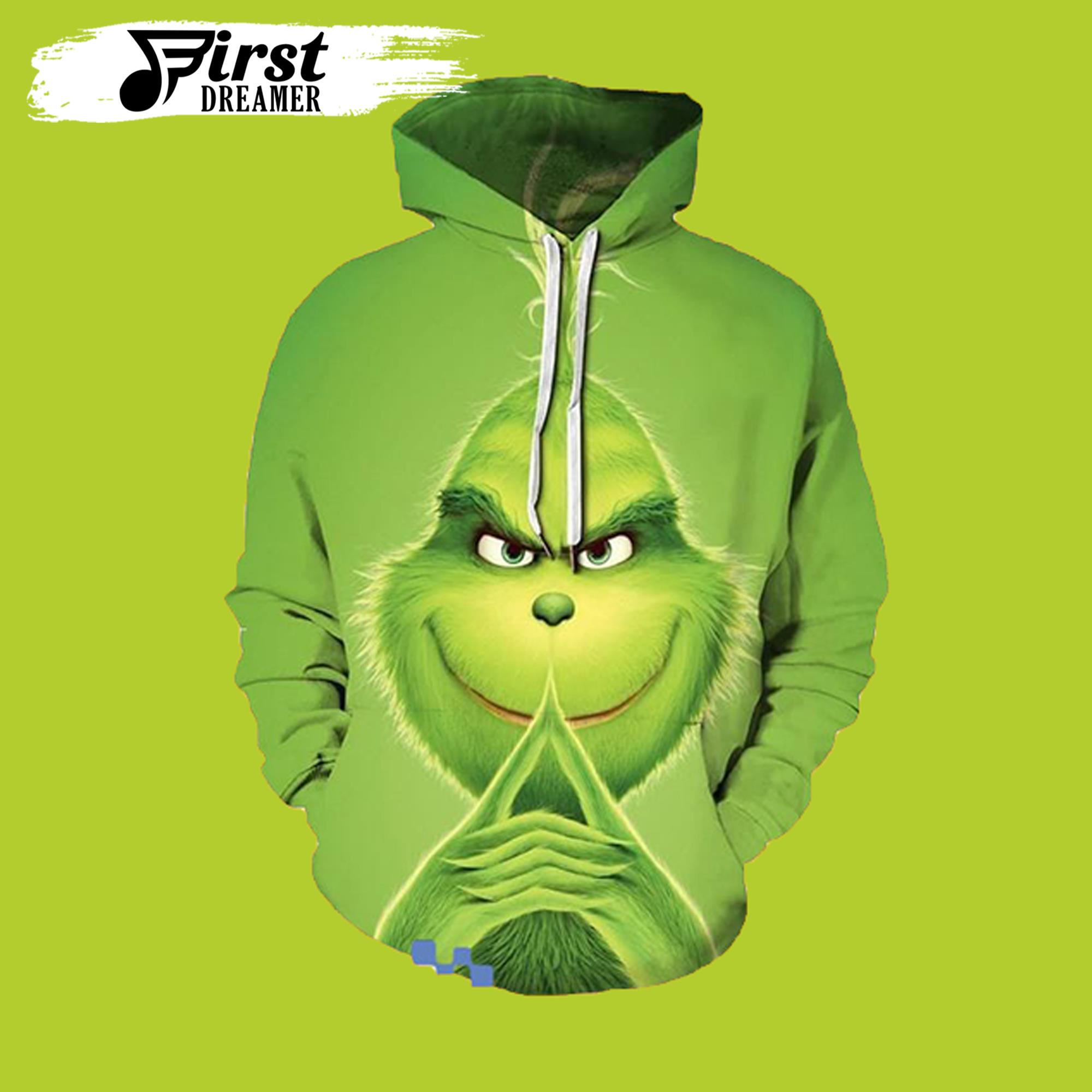 Graphic Grinch Green Smile Face Grinch 3D Hoodie