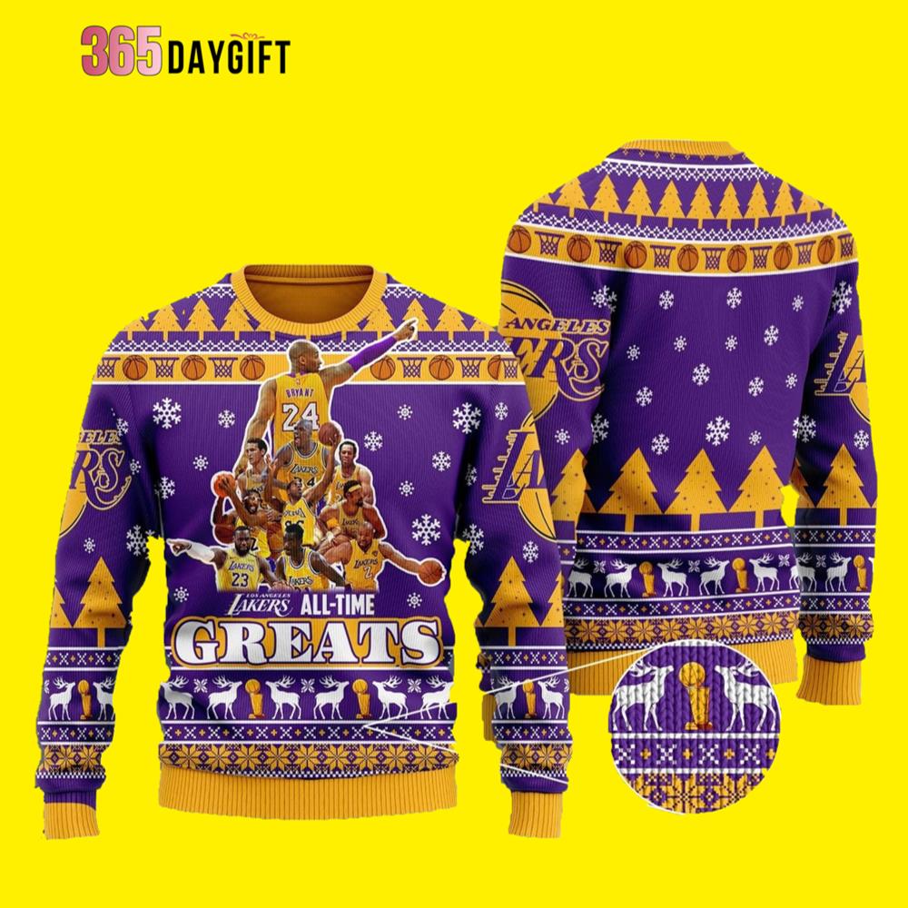 Great Team Lakers Ugly Christmas Sweater- Best Christmas Gifts 2023