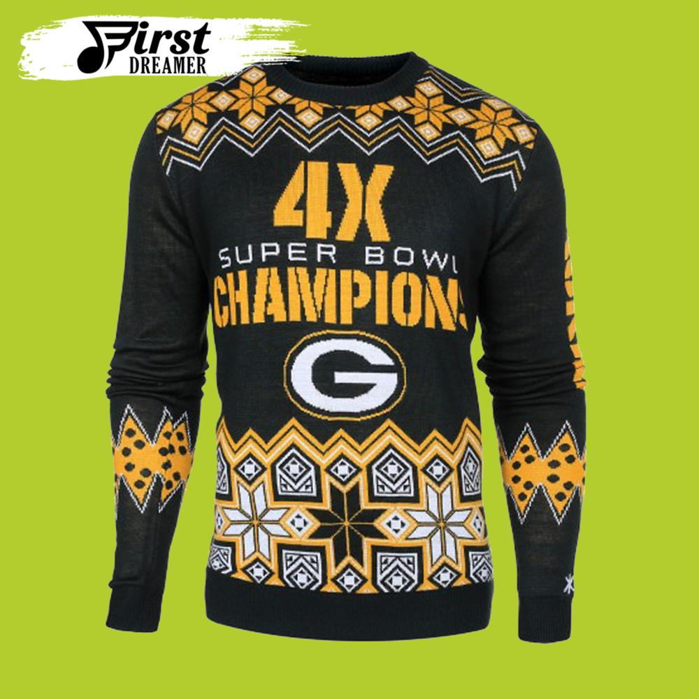 Green Bay Packers Ugly Christmas Sweater NFL Super Bowl Crew Neck Sweater- Best Christmas Gifts 2023