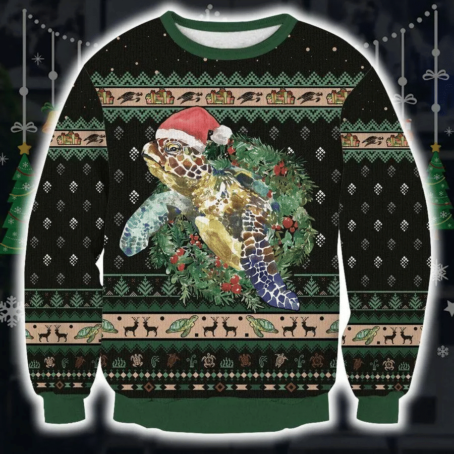 Green Sea Turtle Ugly Christmas Sweater – Best Christmas Gifts 2023