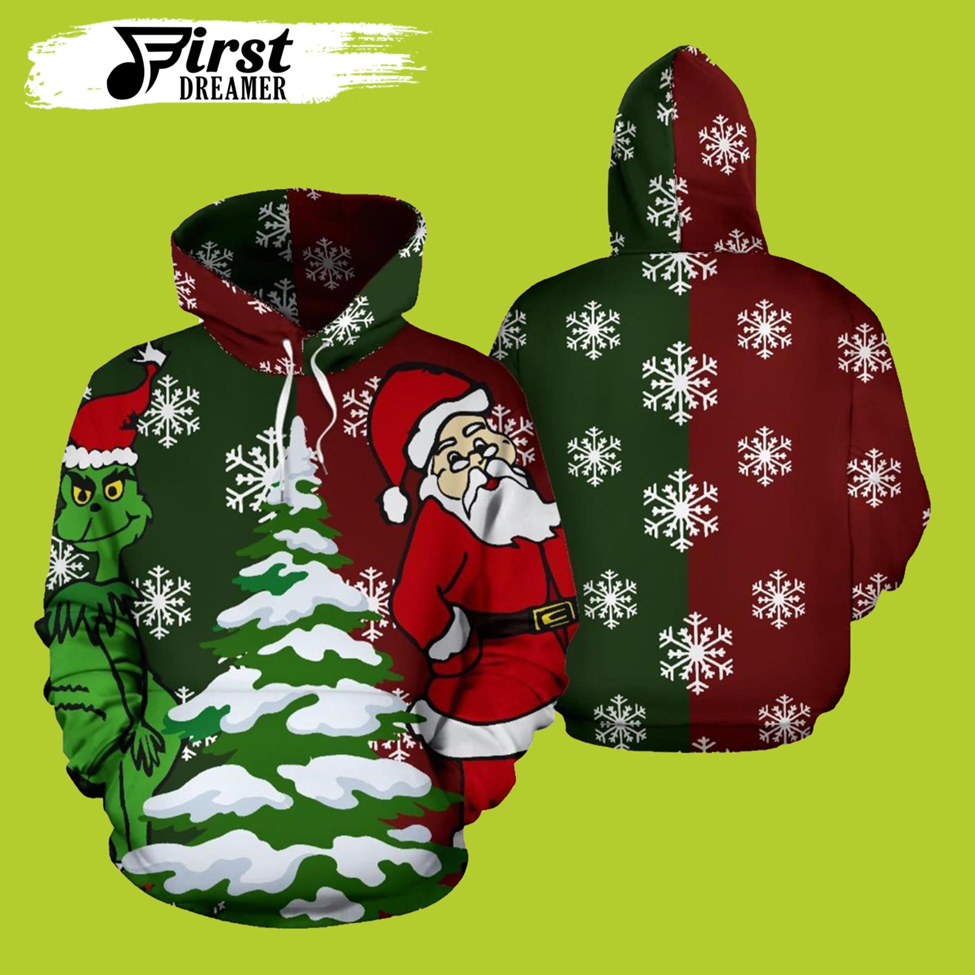 Grinch & Santa Claus Grinch 3D Hoodie