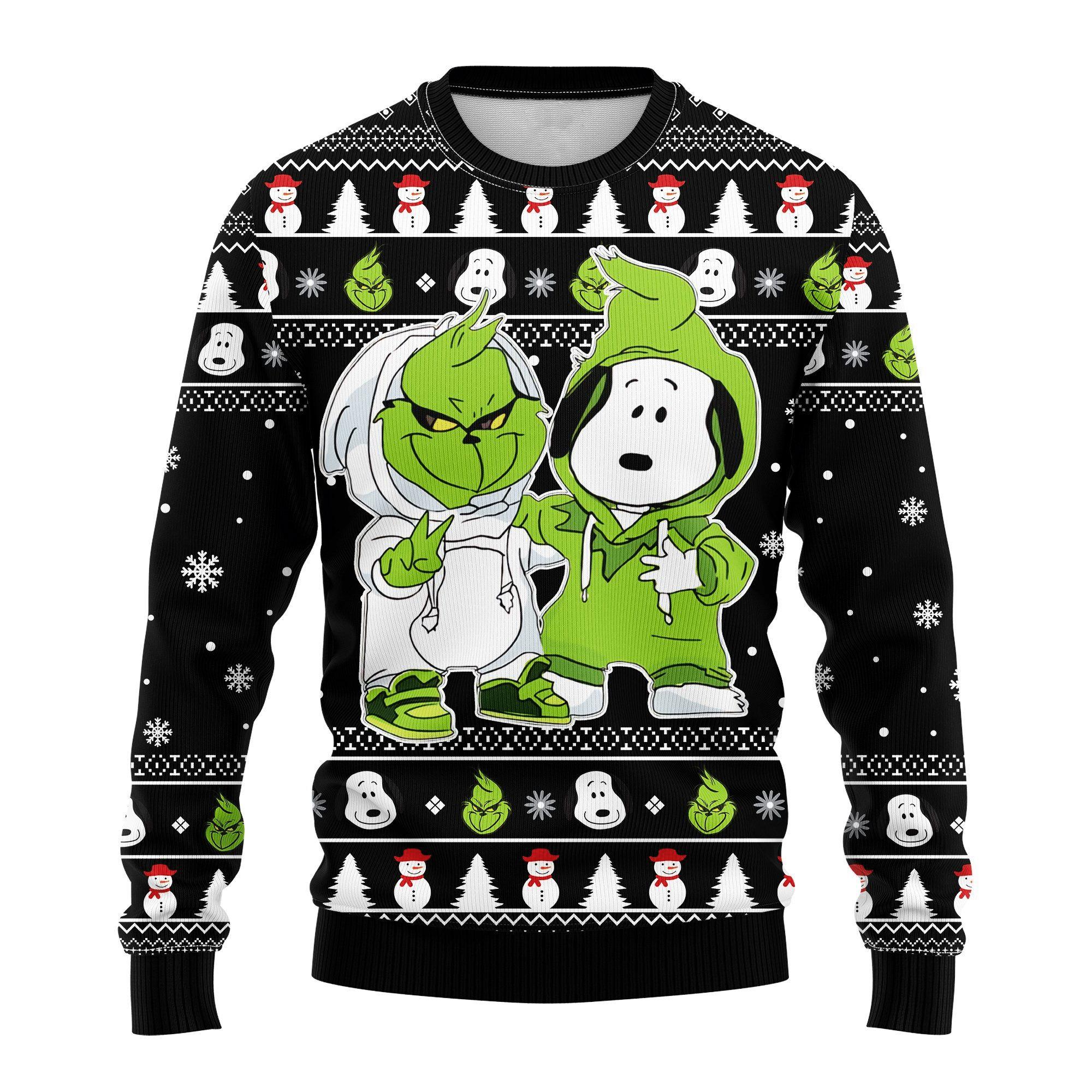 Grinch And Snoopy Ugly Sweater , Snoopy Gift Fan Ugly Sweater- Best Christmas Gifts 2023