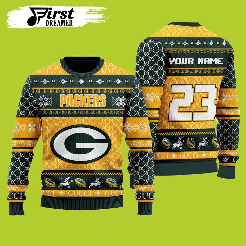 Gucci Green Bay Packers Ugly Christmas Sweater- Best Christmas Gifts 2023