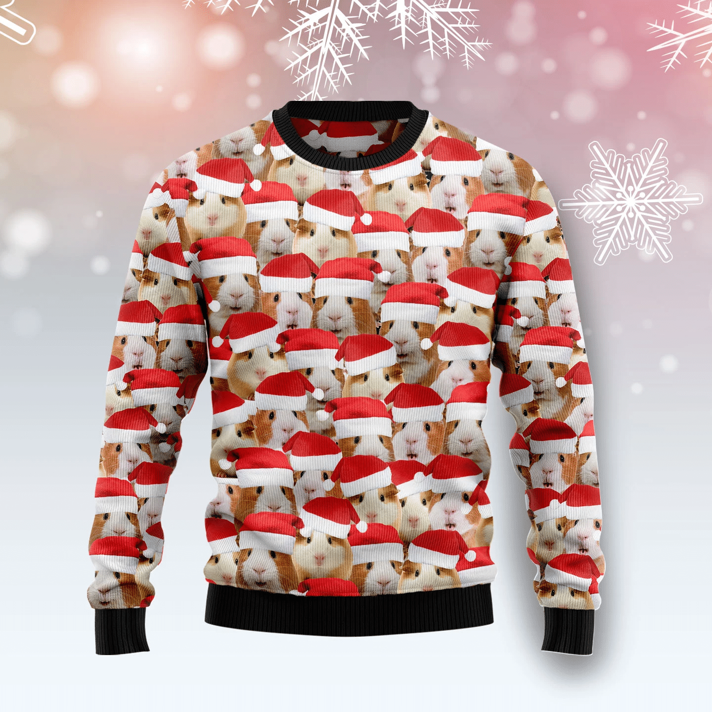 Guinea Pig Love Moon Xmas Ugly Christmas Sweater- Best Christmas Gifts 2023