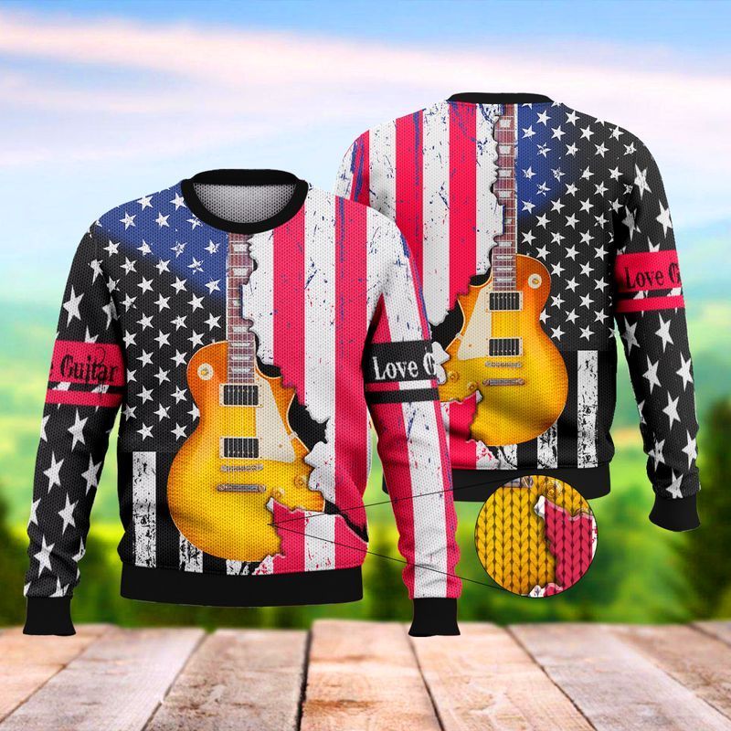 Guitar Art Musical Instrument Full Printing Fashion Ugly Christmas Sweater- Best Christmas Gifts 2023